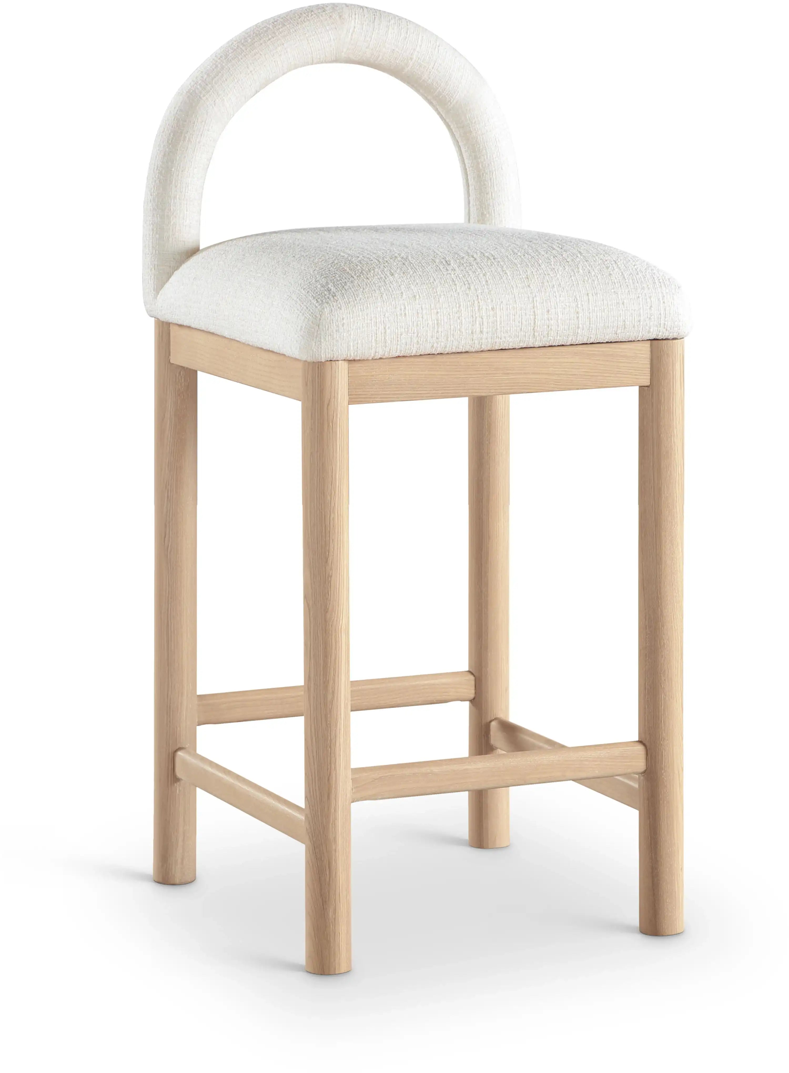 Conrad - Linen Counter Stool With Natural Legs - Best Buy Furniture
