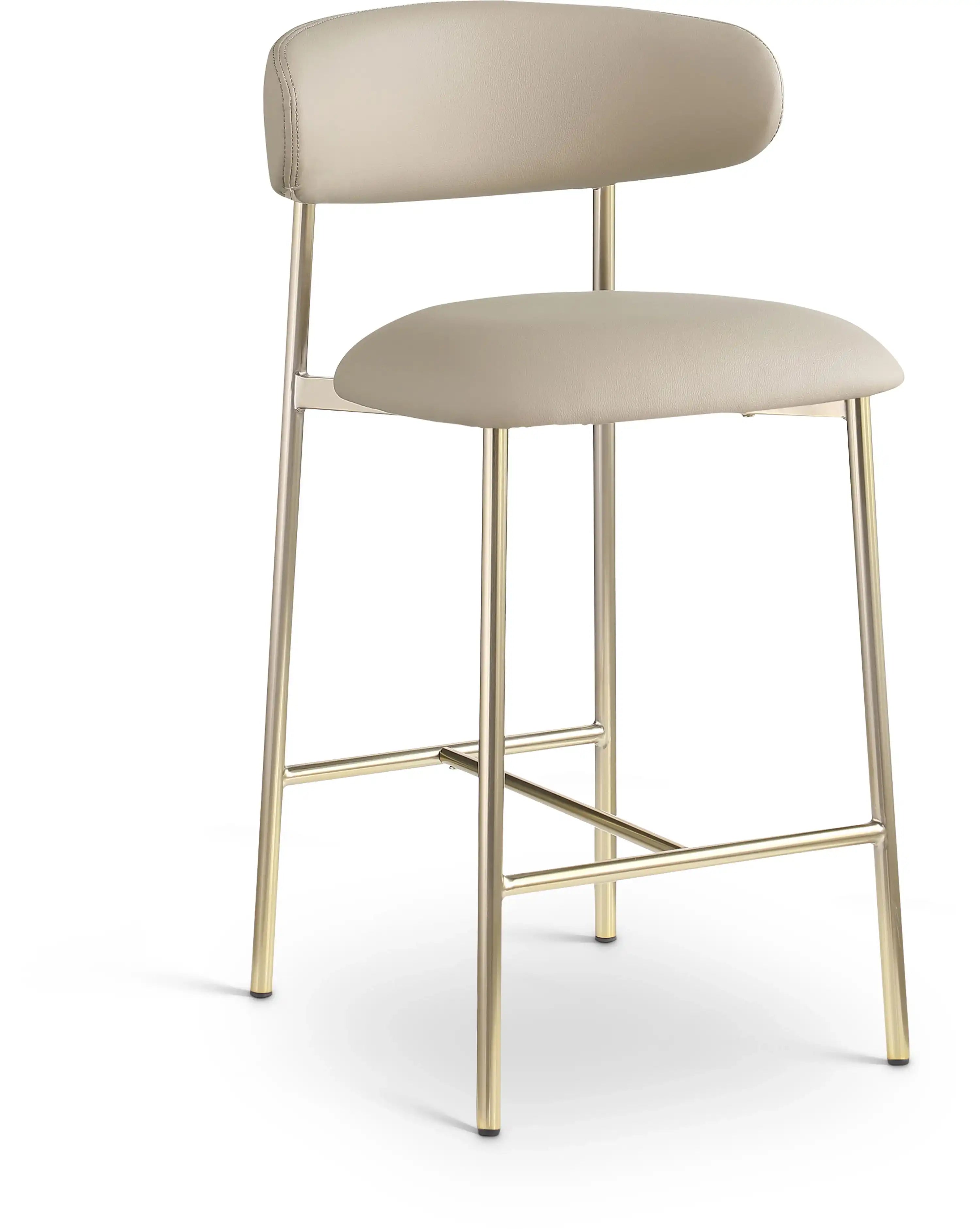 Lupita - Counter Stool With Brushed Gold Frame (Set of 2) - Best Buy Furniture