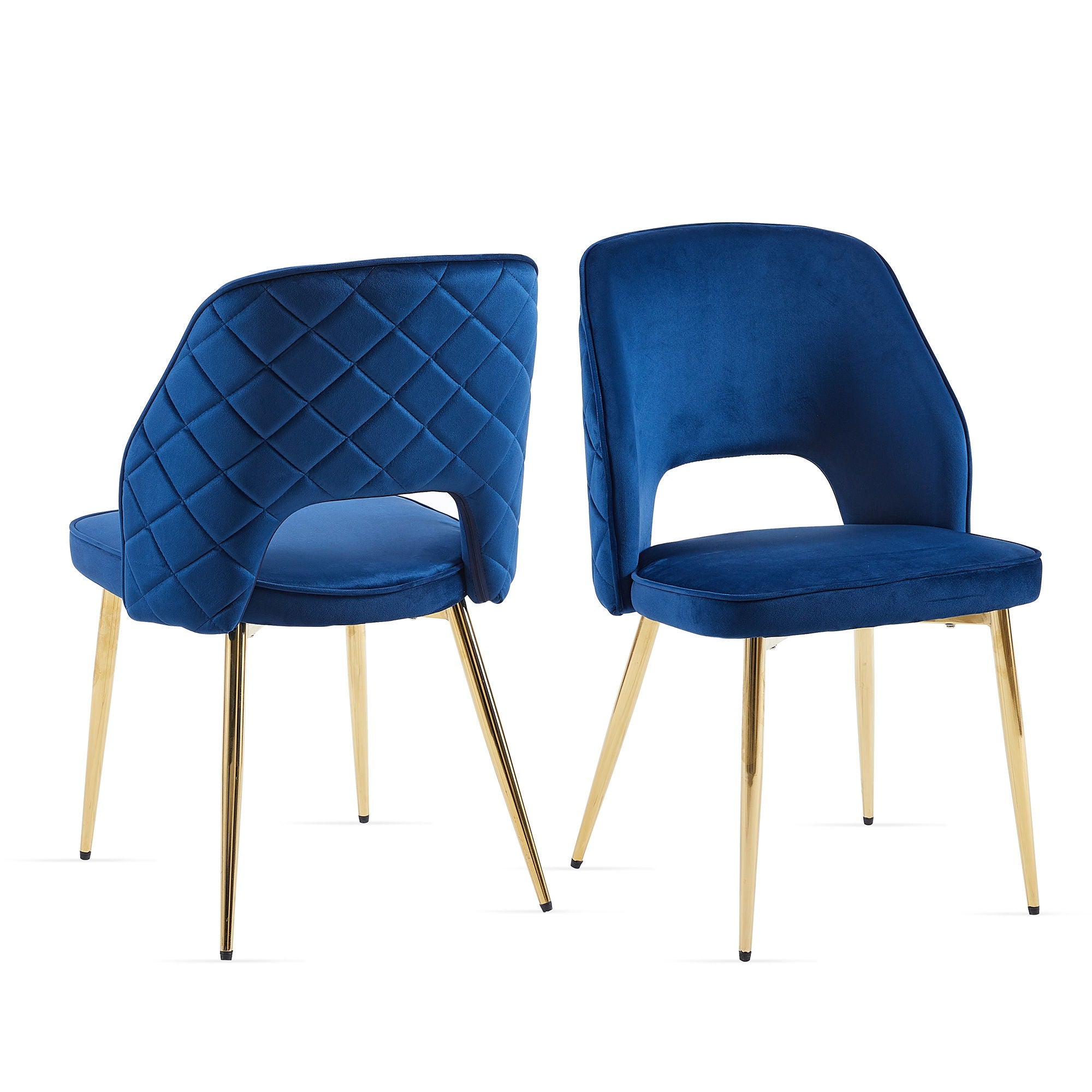 Velvet Dining Chairs With Metal Legs And Hollow Back Upholstered Dining Chairs - Best Buy Furniture