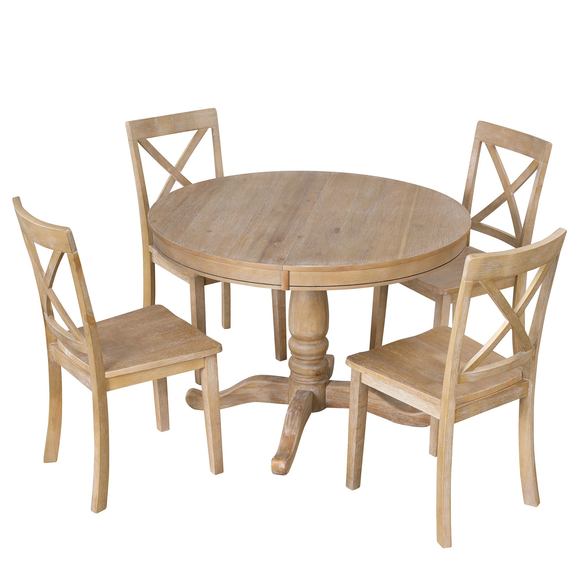 Modern Dining Table Set For 4, Round Table And 4 Kitchen Room Chairs, 5 Piece Kitchen Table Set For Dining Room, Dinette, Breakfast Nook - Best Buy Furniture