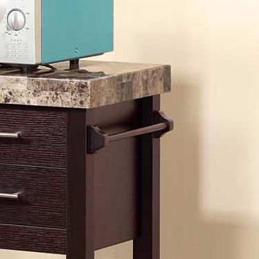 Kitchen Cart Red Cocoa Faux Marble Chunky Thick Top Two Drawers Locking Rubber Wheel Castors Slat Vented Shelves Towel Bar - Espresso - Best Buy Furniture