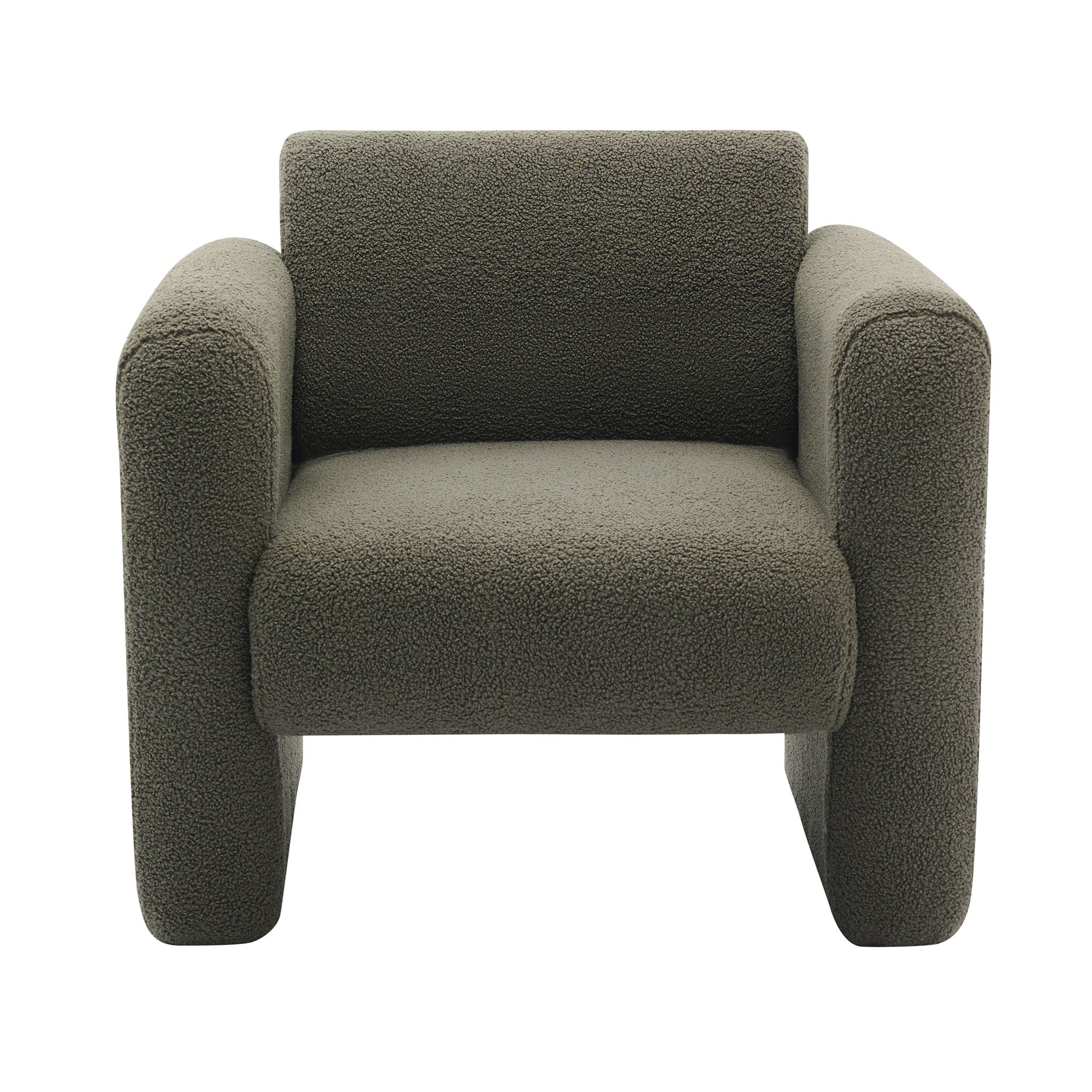 Modern Accent Chair Lambskin Sherpa Fabric Upholstered Comfy With Pillow - Best Buy Furniture