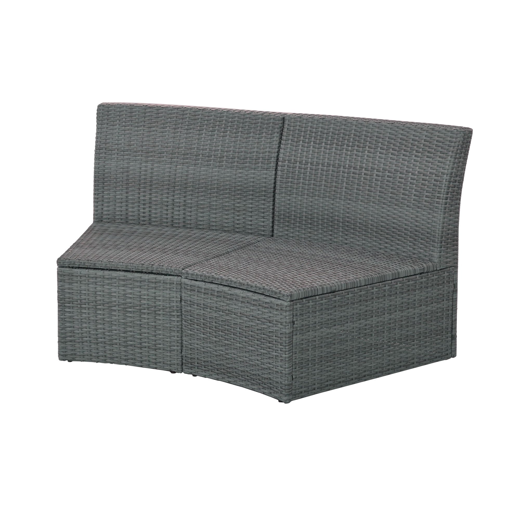 10 Piece Outdoor Sectional Half Round Patio Rattan Sofa Set - Best Buy Furniture