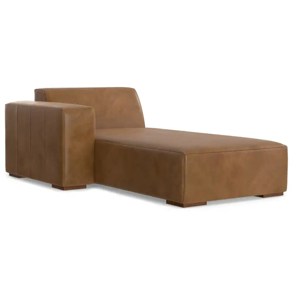 Rex - Left Chaise Sofa Module - Brown - Best Buy Furniture