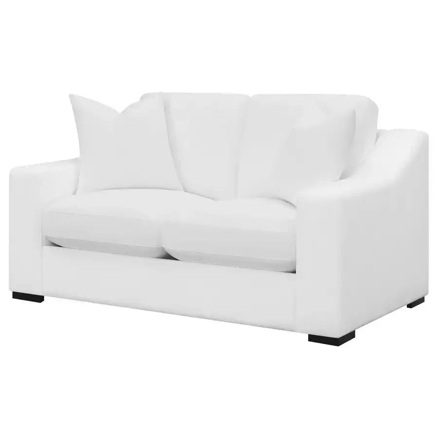 Ashlyn - Upholstered Sloped Arm Loveseat - White - Best Buy Furniture