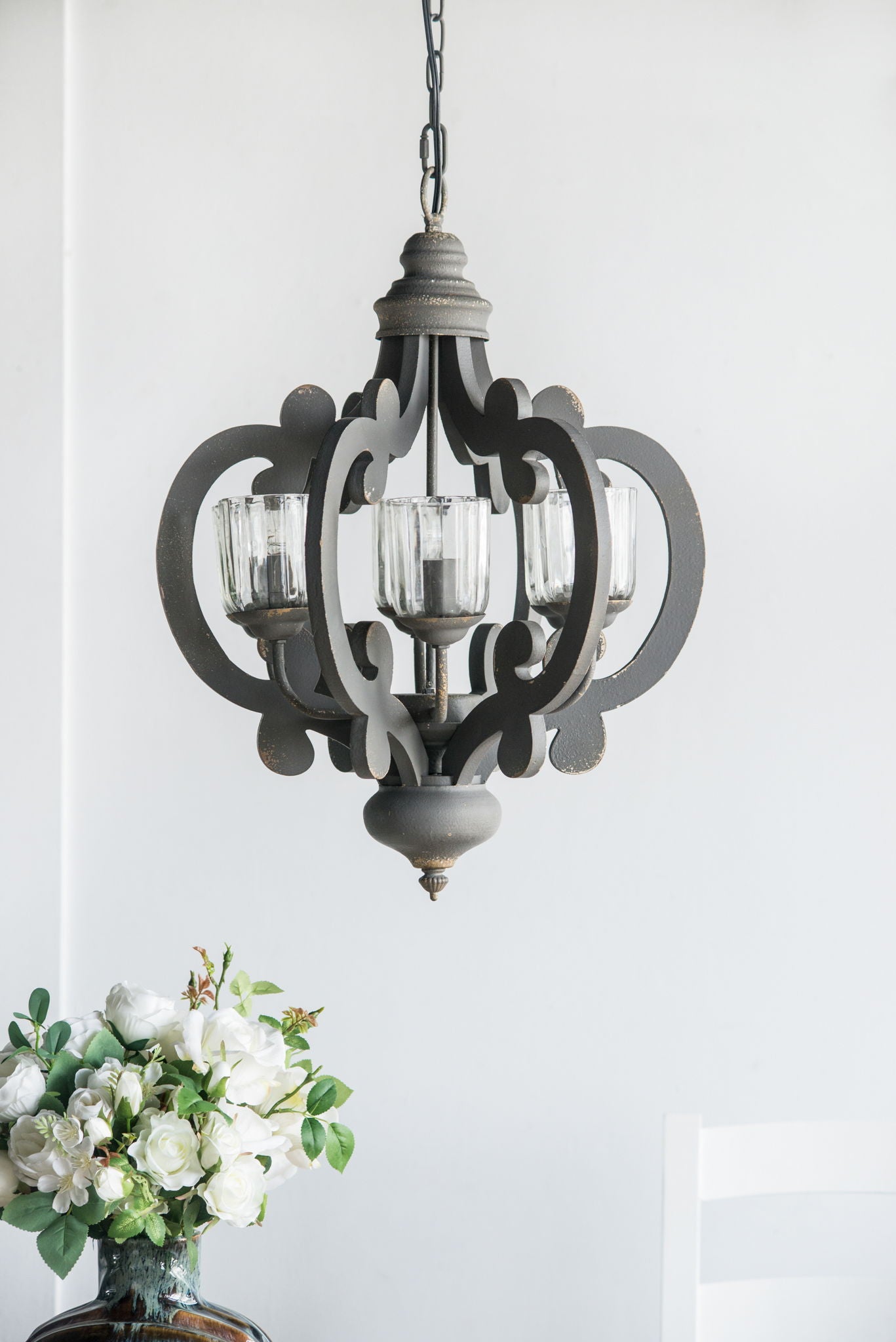 Farmhouse Chandelier, 6 Light Wood Chandelier Pendant Light Fixture With Adjustable Chain For Dining Room Living Room Entryway, Bulb Not Included - Best Buy Furniture