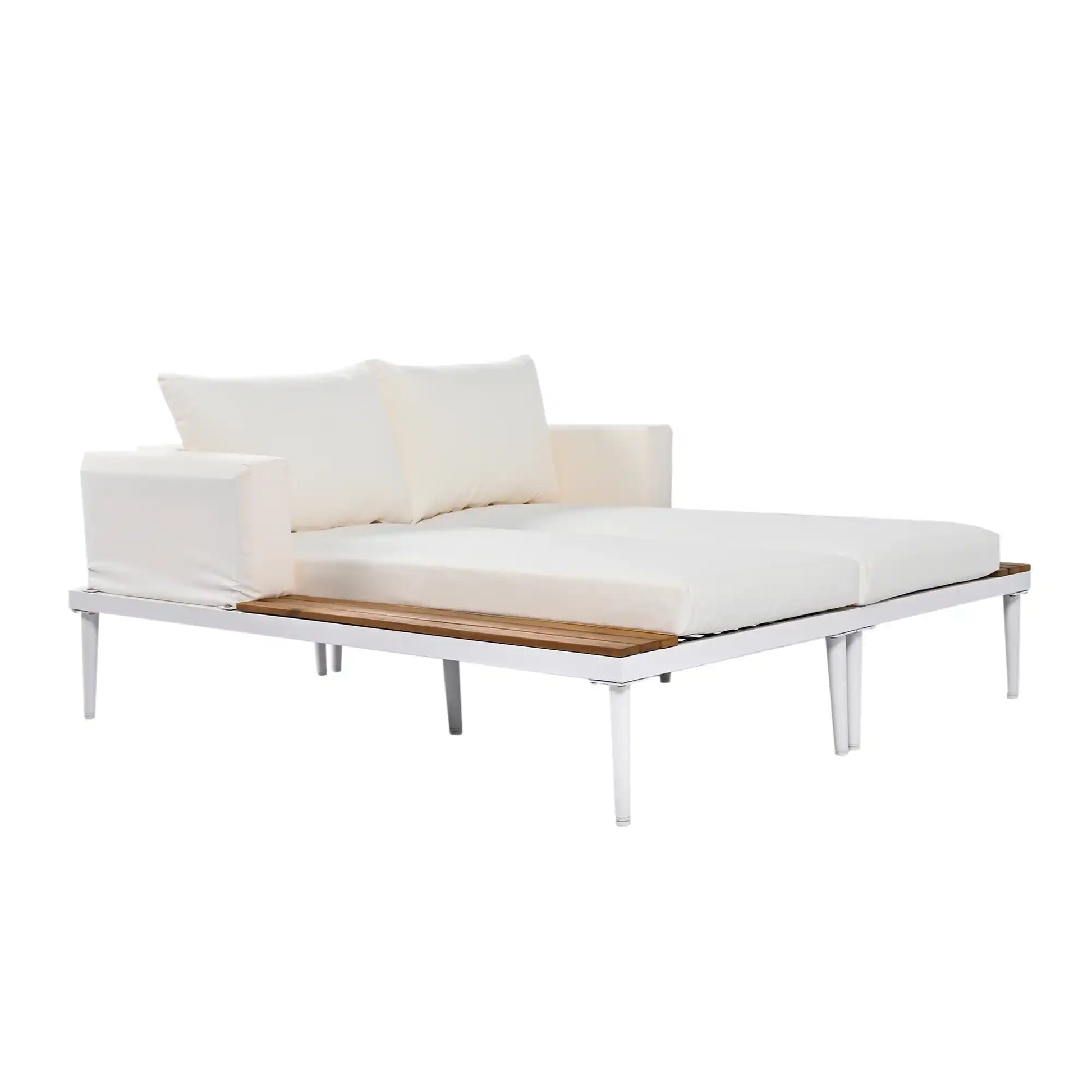 Modern Outdoor Daybed with Faux Marble Top, Beige - Best Buy Furniture