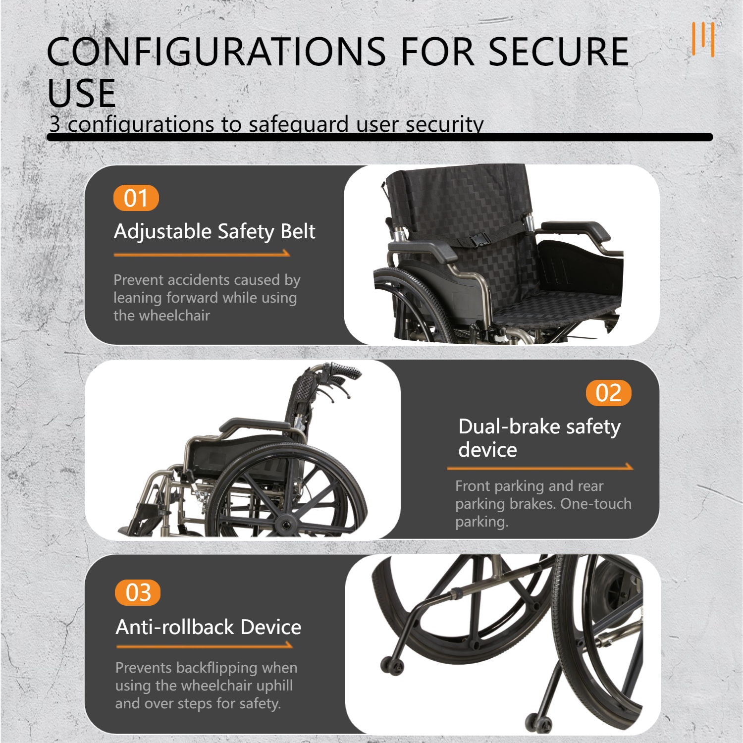 Lightweight Foldable Transport Wheelchair For Adults With Double X Force Support