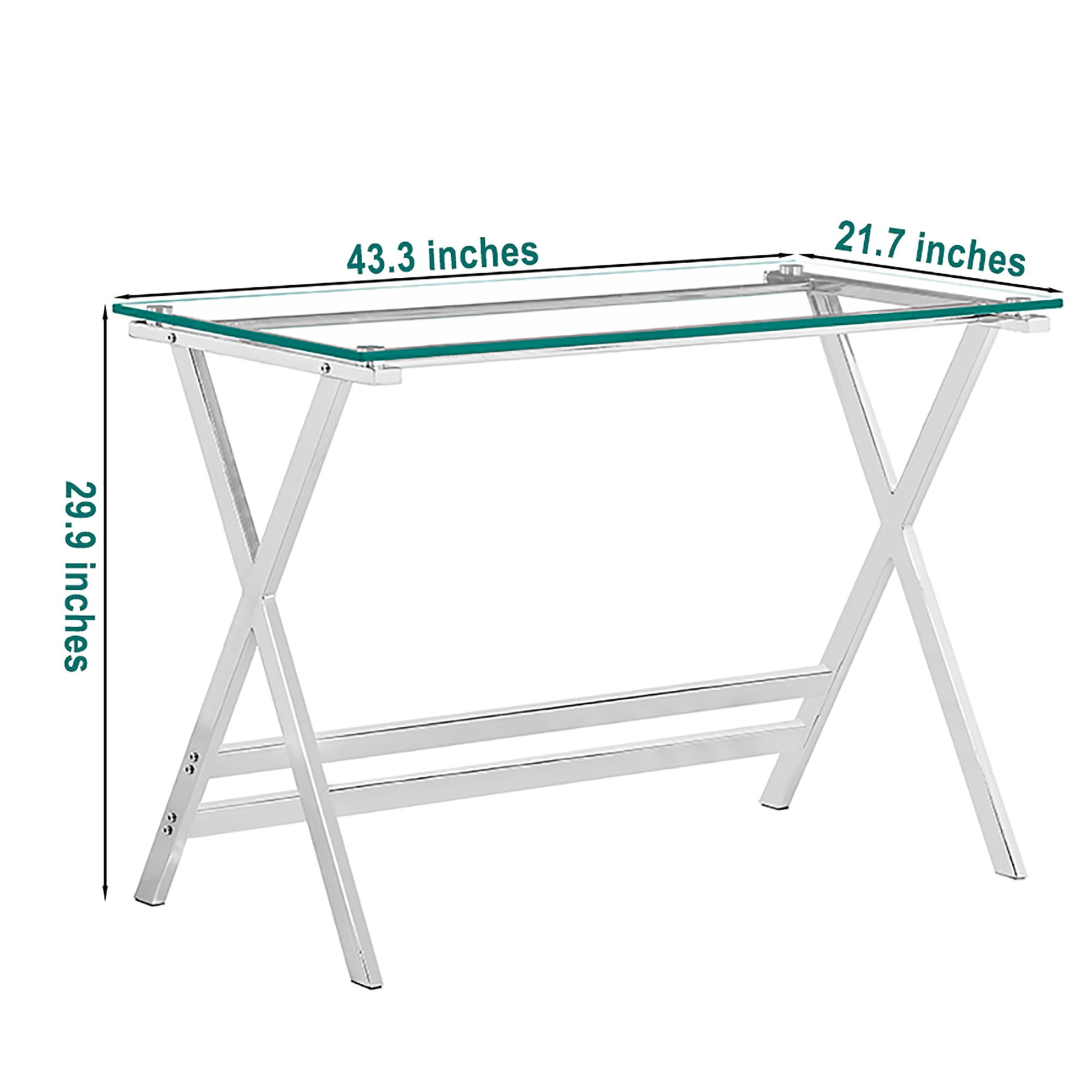 Transparent Glass Computer Desk With Rounded Edges, Tempered Glass Laptop Table - Clear - Best Buy Furniture