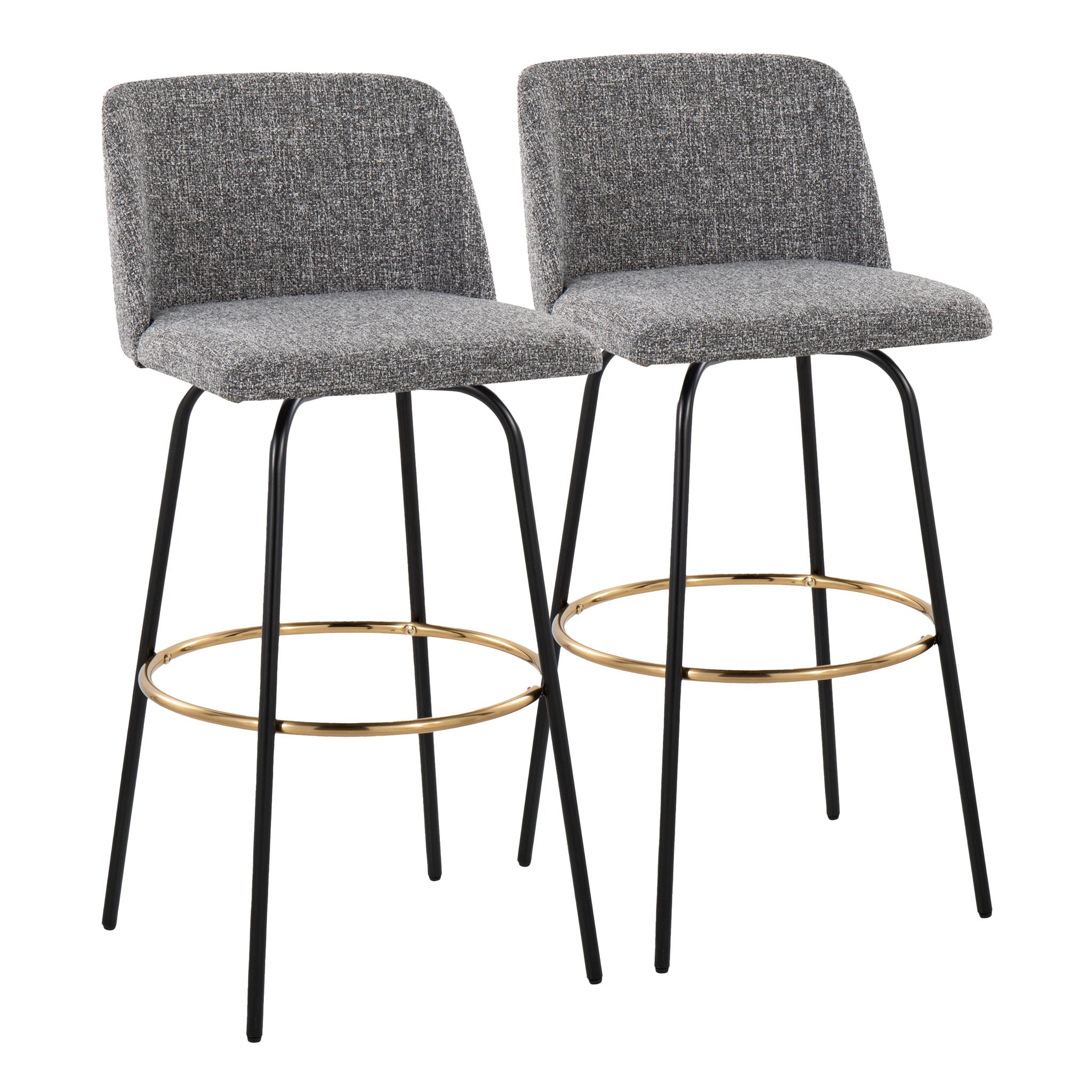 Toriano - Contemporary Fixed Height, Barstool With Swivel & Round Footrest (Set of 2) - Best Buy Furniture