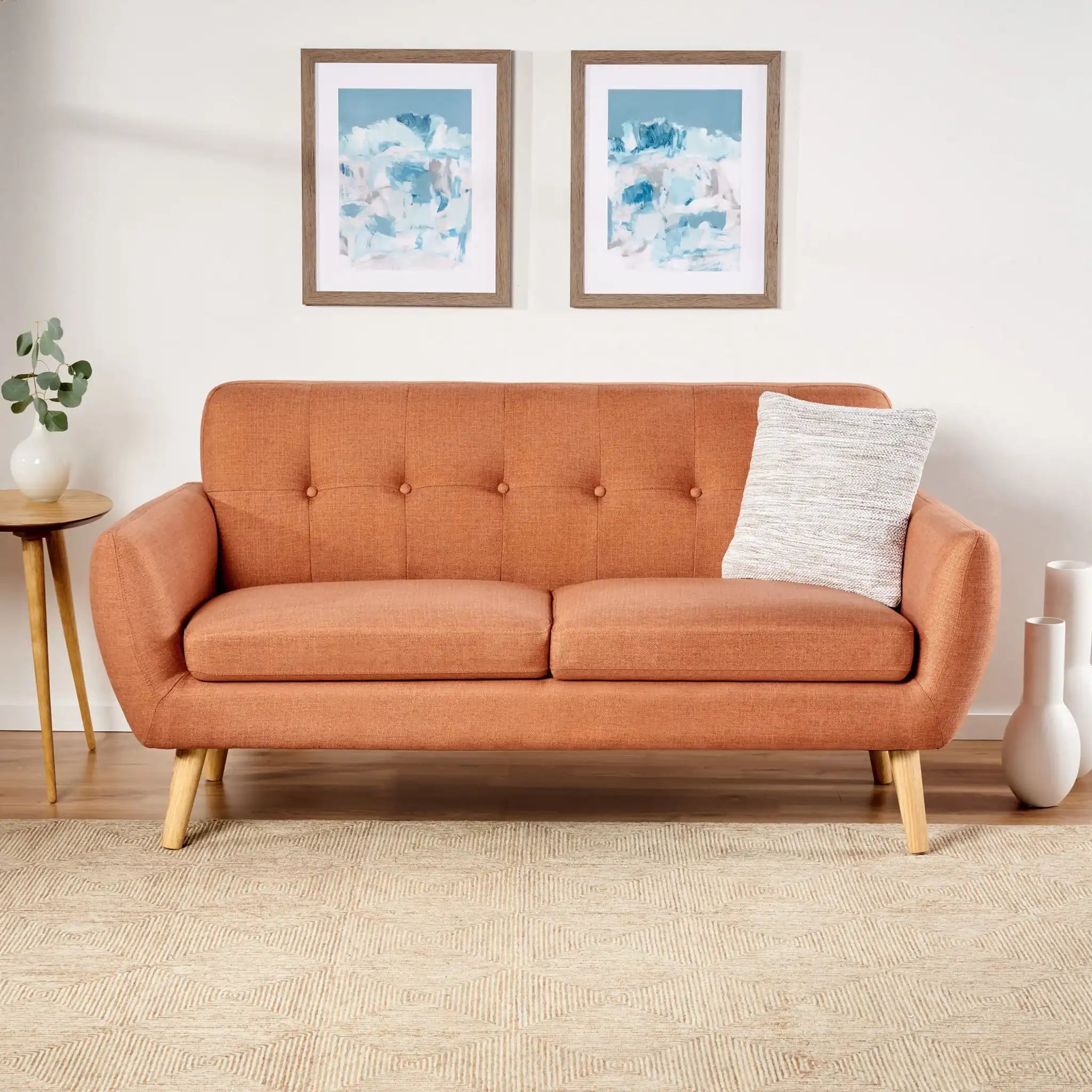 Modern Loveseat Sofa With Button Tufted Backrest - Best Buy Furniture