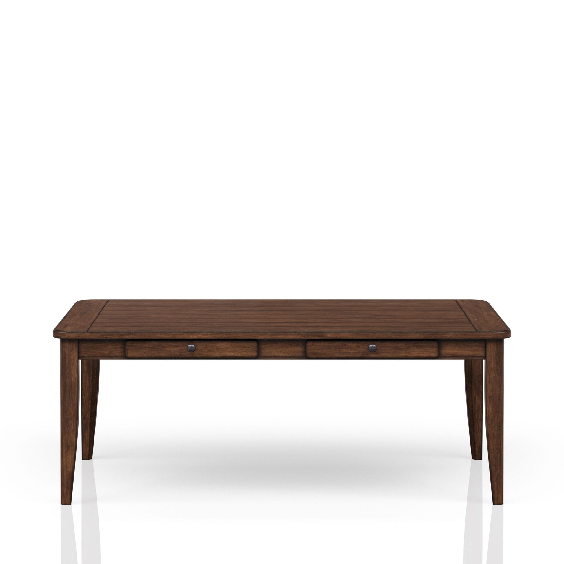 Casual Dining Table With Four Storage Drawers - Brown - Best Buy Furniture