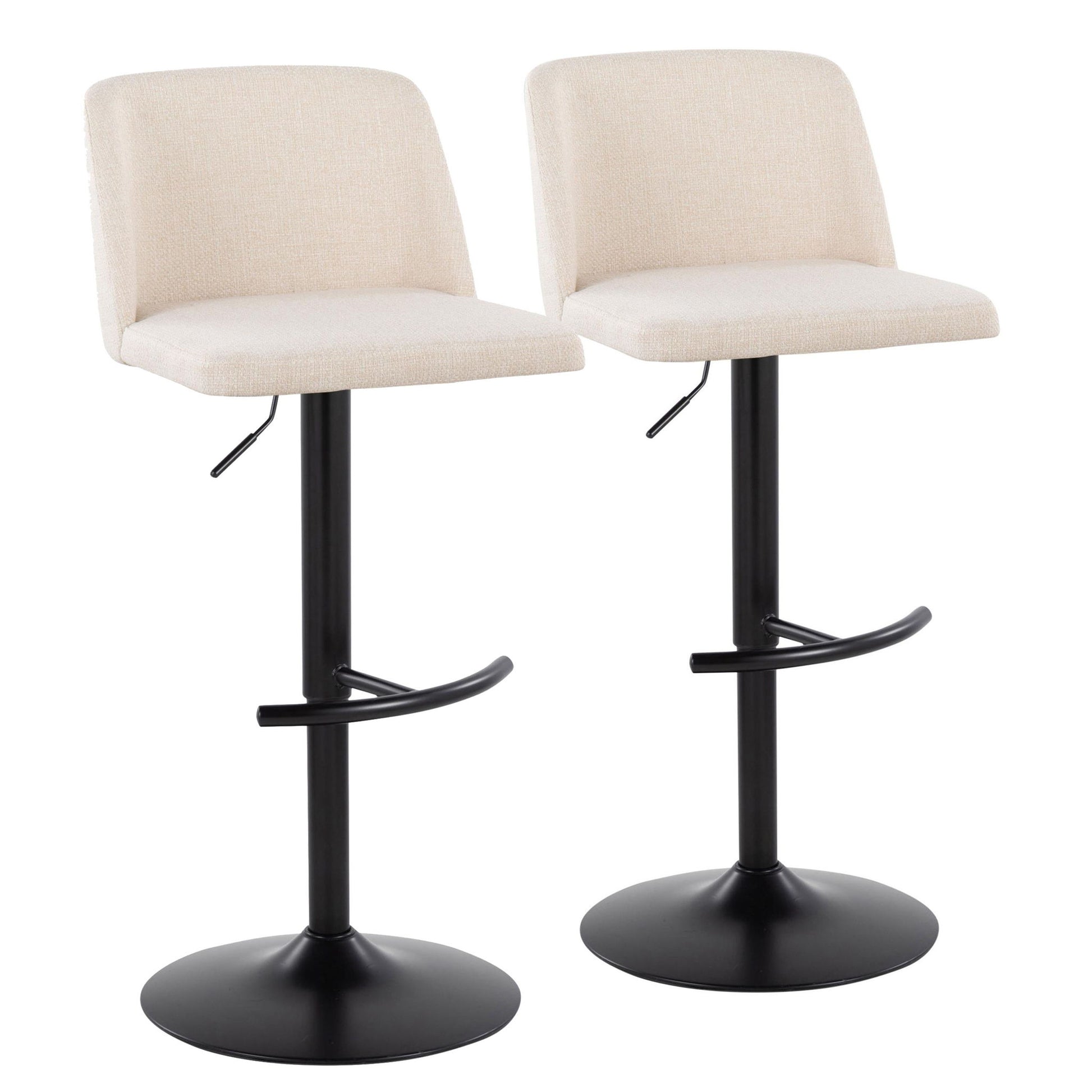 Toriano - Contemporary Adjustable Bar Stool With Rounded T Footrest (Set of 2) - Best Buy Furniture
