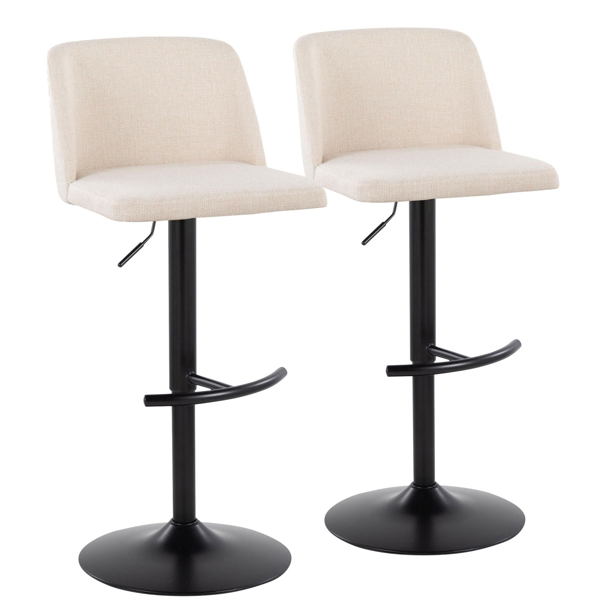 Toriano - Contemporary Adjustable Bar Stool With Rounded T Footrest (Set of 2) - Best Buy Furniture