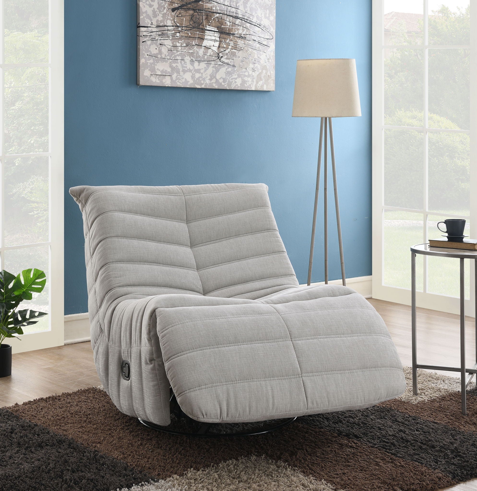 Talmon - Chenille Glider Recliner With Swivel - Best Buy Furniture