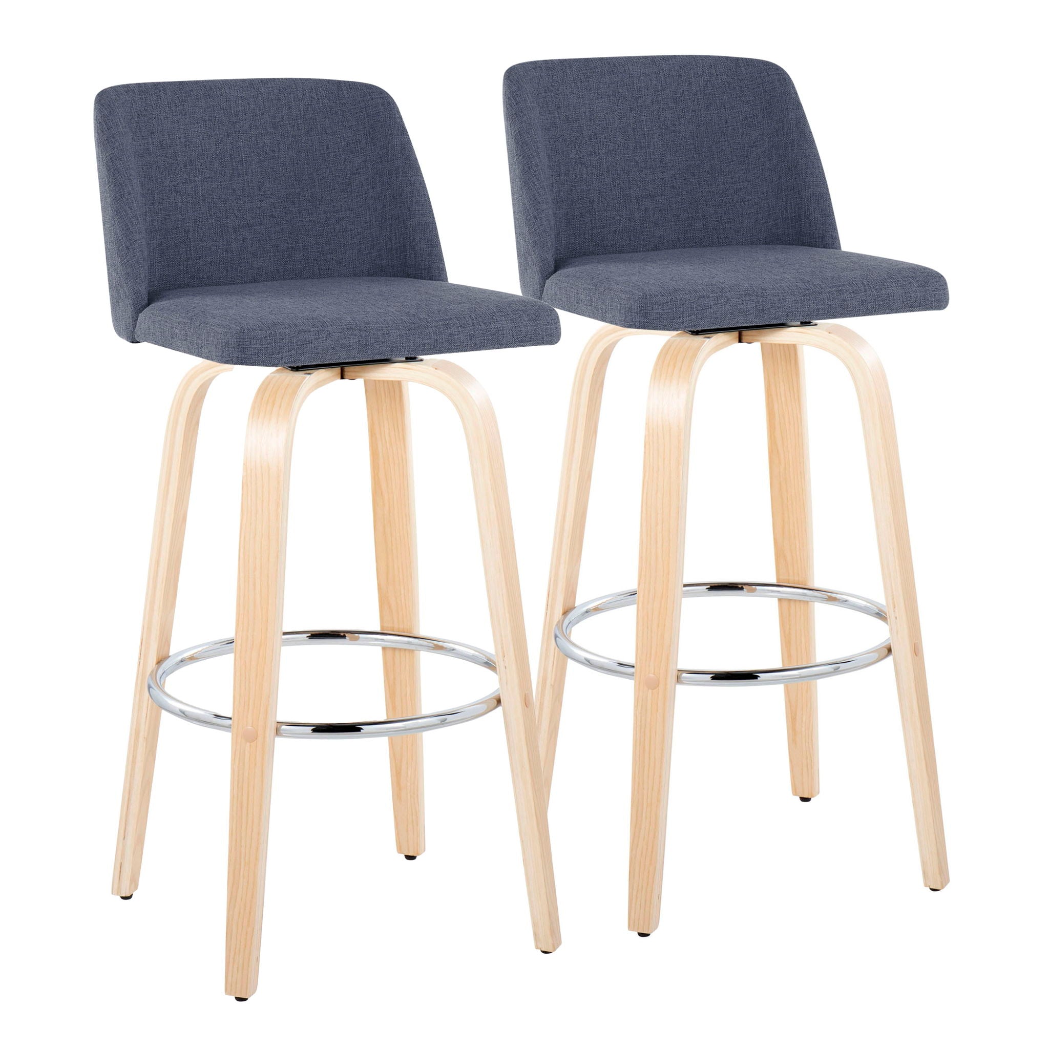 Toriano - Contemporary Fixed Height Barstool & Swivel With Round Footrest (Set of 2) - Best Buy Furniture