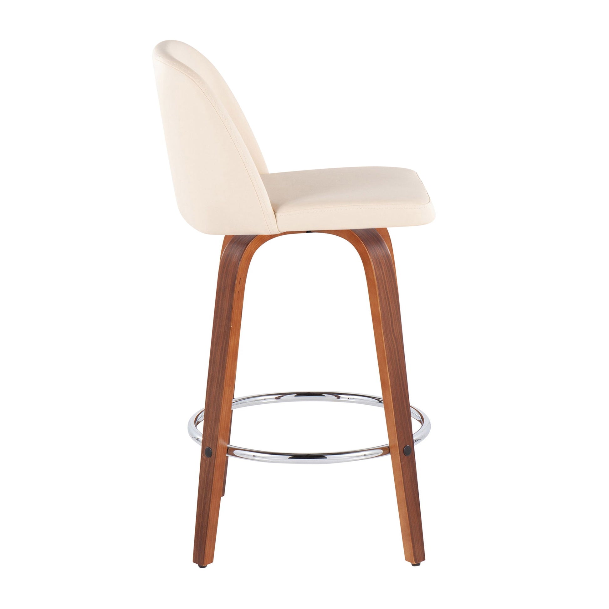 Toriano - Mid-Century Modern Fixed Height Counter Stool With Round Footrest (Set of 2) - Best Buy Furniture