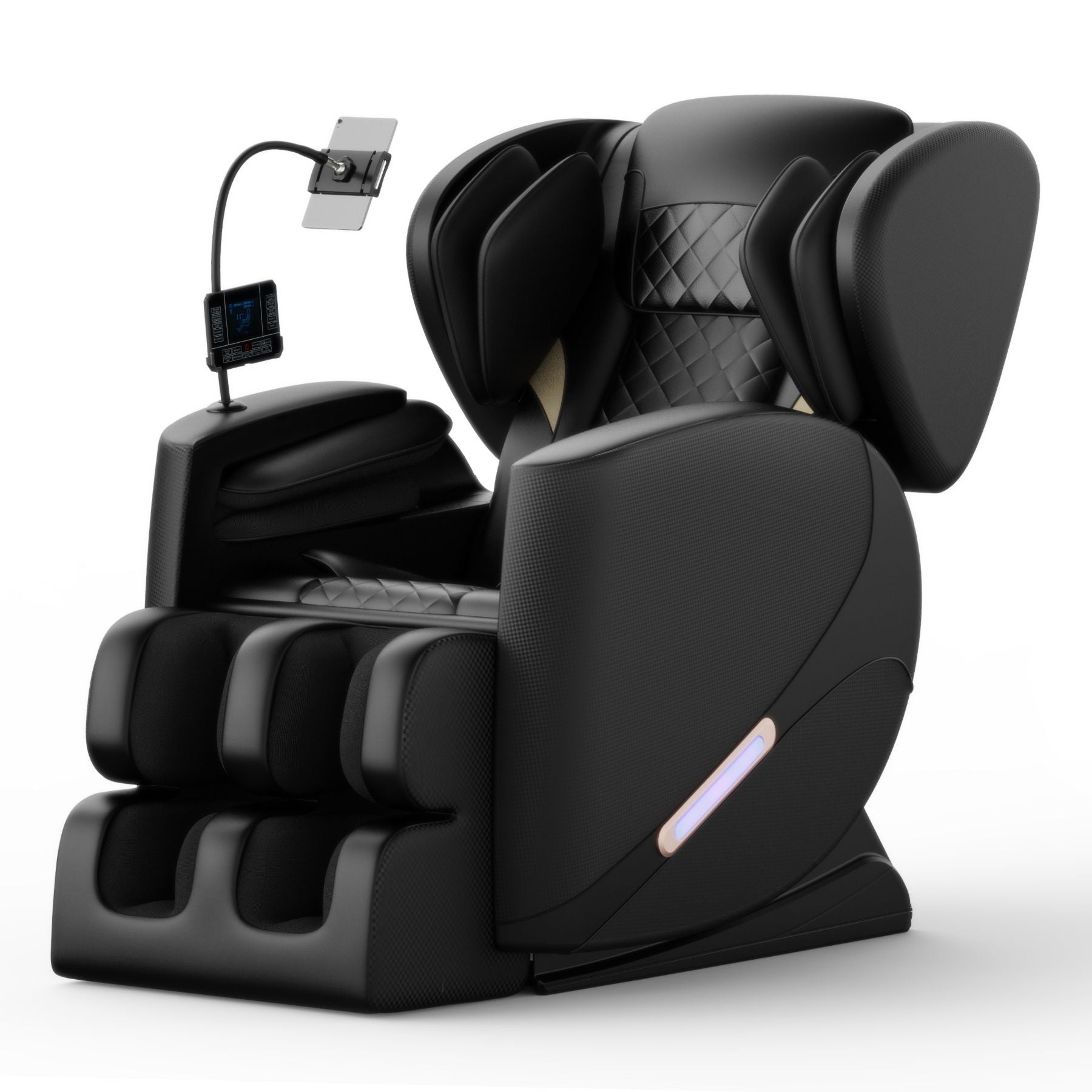 Massage Chair Recliner With Zero Gravity With Full Body Air Pressure - Black - Best Buy Furniture