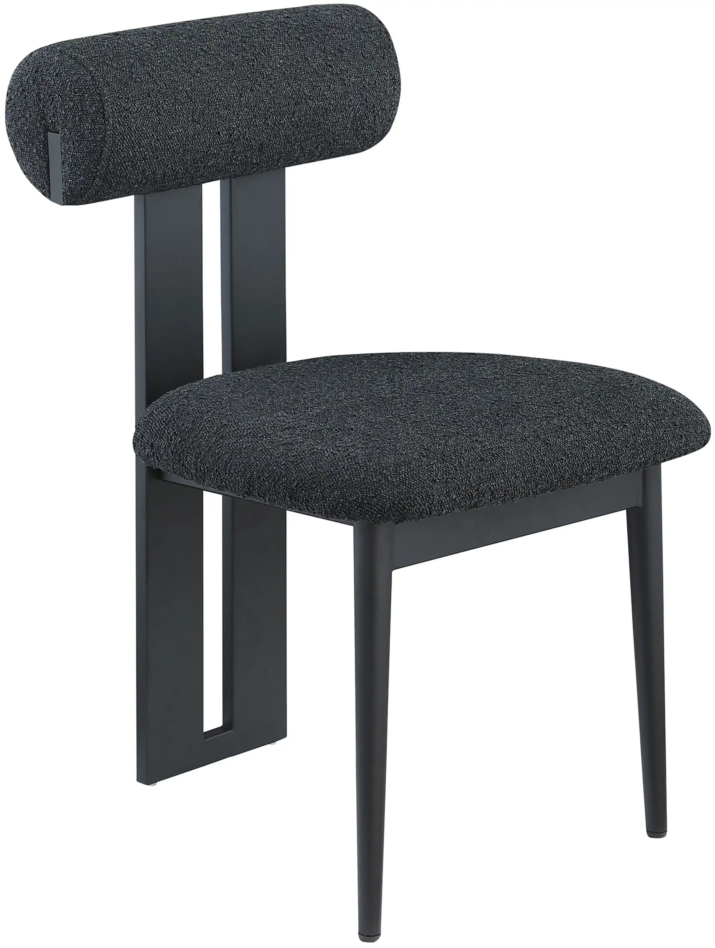 Dario - Boucle Dining Chair With Black Frame (Set of 2) - Best Buy Furniture