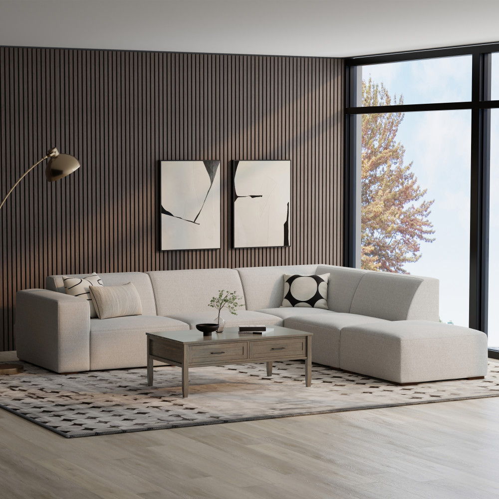 Rex - Handcrafted Sectional Sofa And Ottoman - Best Buy Furniture