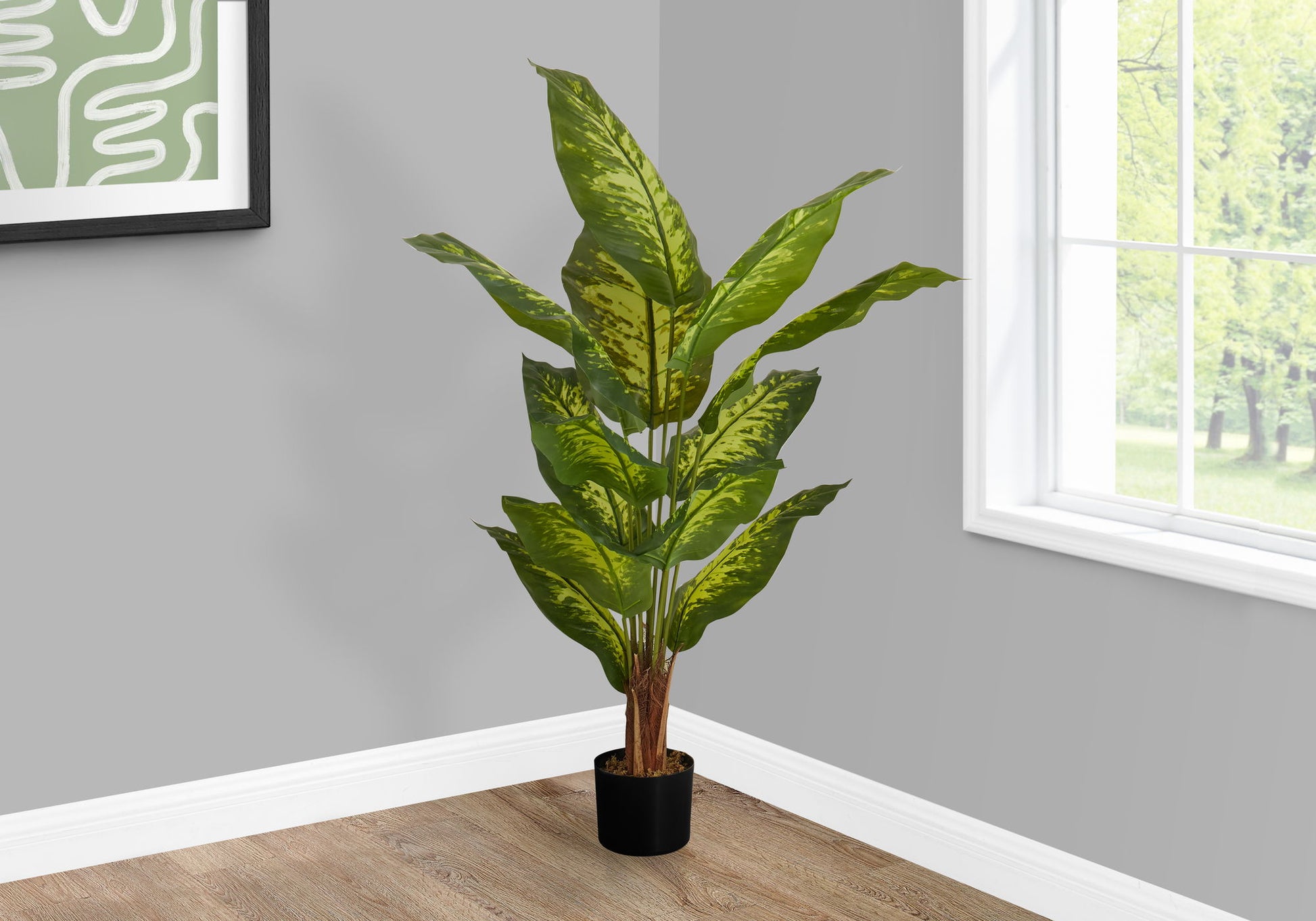47" Tall, Artificial Plant, Evergreen Tree, Indoor, Faux, Fake, Floor, Greenery, Potted, Real Touch, Decorative - Green / Black - Best Buy Furniture