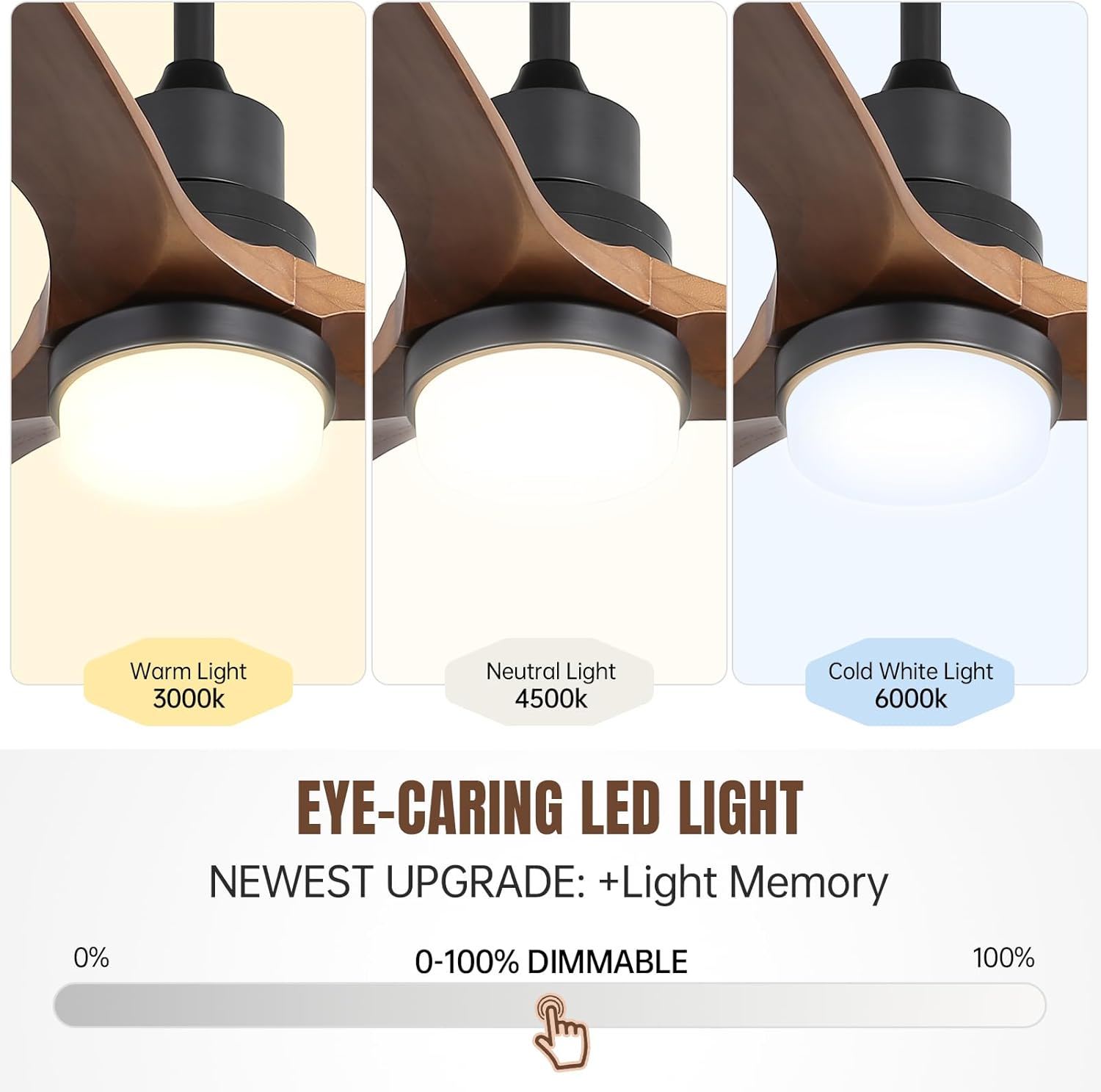 Ceiling Fan With Lights 3 Solid Wood Fan Blade Noiseless Reversible Motor Remote Control - Black - Best Buy Furniture