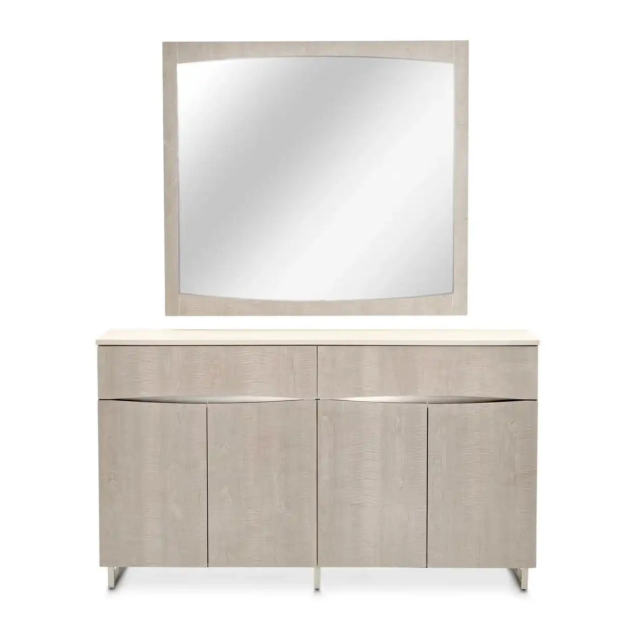 Marin - Sideboard & Mirror - Greige - Best Buy Furniture