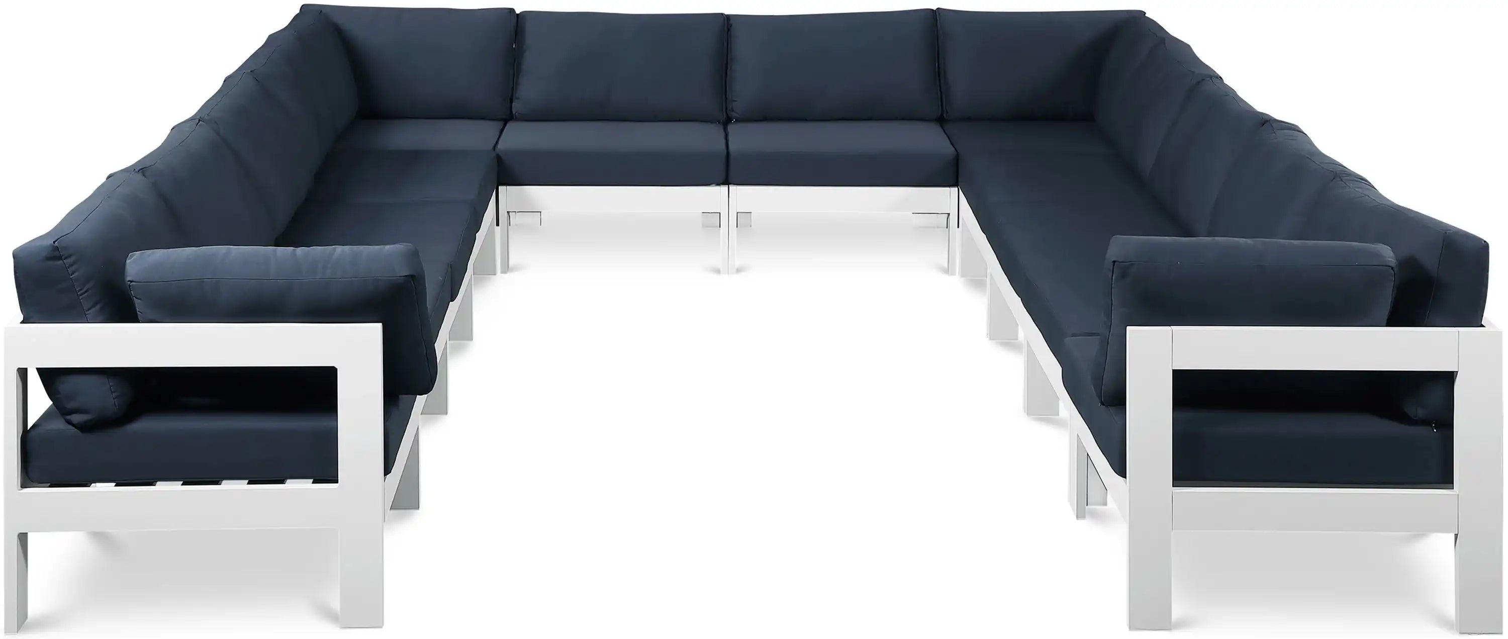 Nizuc - Outdoor Patio 12 Piece Modular Sectional With White Frame - Best Buy Furniture