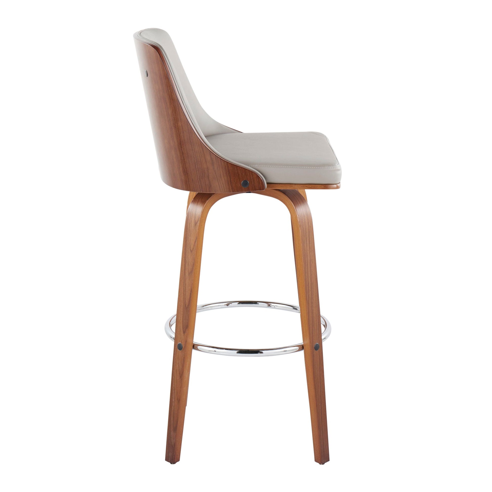 Gianna - Mid Century Modern Fixed Height Barstool With Swivel With Round Footrest (Set of 2) - Best Buy Furniture