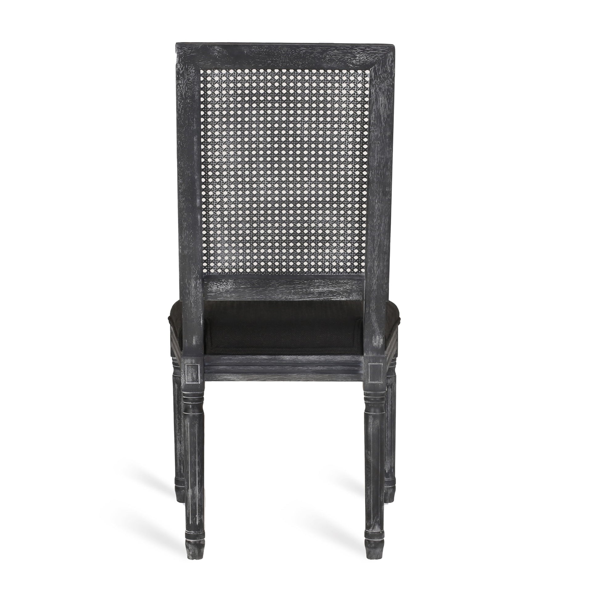 French Country Dining Chair With Rectangular Cane Backrest And Smooth Upholstered Seating - Best Buy Furniture
