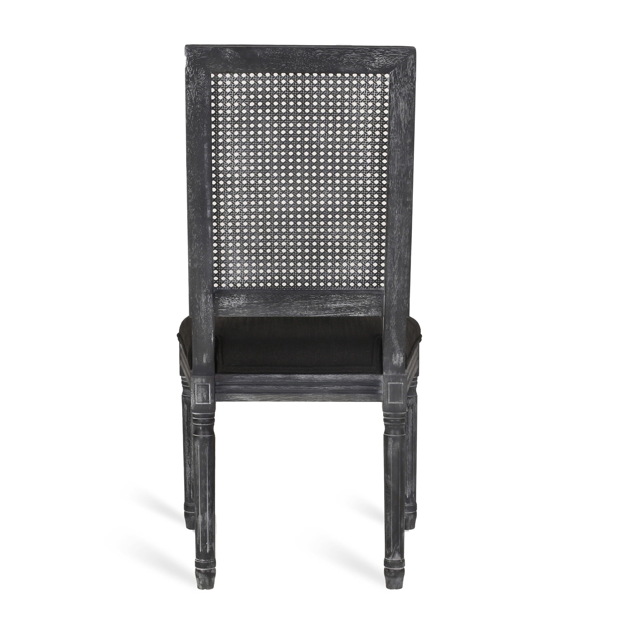 French Country Dining Chair With Rectangular Cane Backrest And Smooth Upholstered Seating - Best Buy Furniture