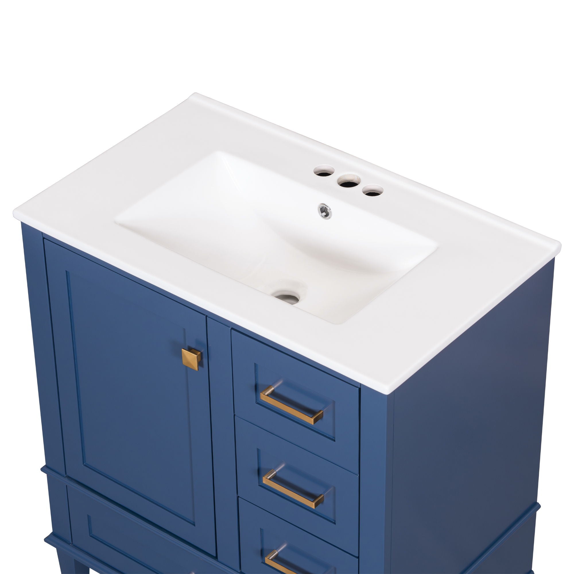 Bathroom Vanity, Modern Bathroom Cabinet With Sink Combo Set, Bathroom Storage Cabinet With A Soft Closing Door And 3 Drawers, Solid Wood Frame - Best Buy Furniture