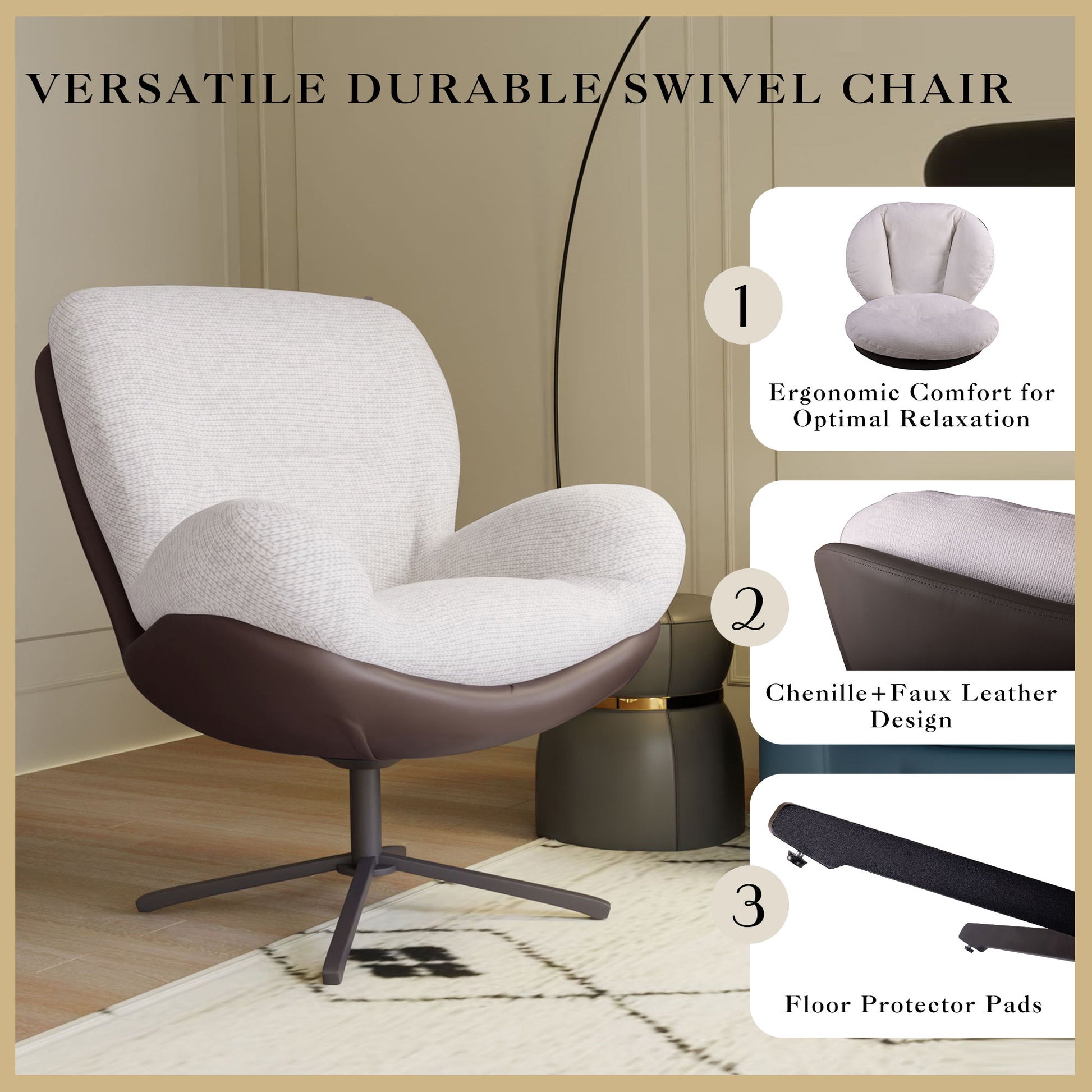 360° Swivel Office Chair, No Wheels - Best Buy Furniture