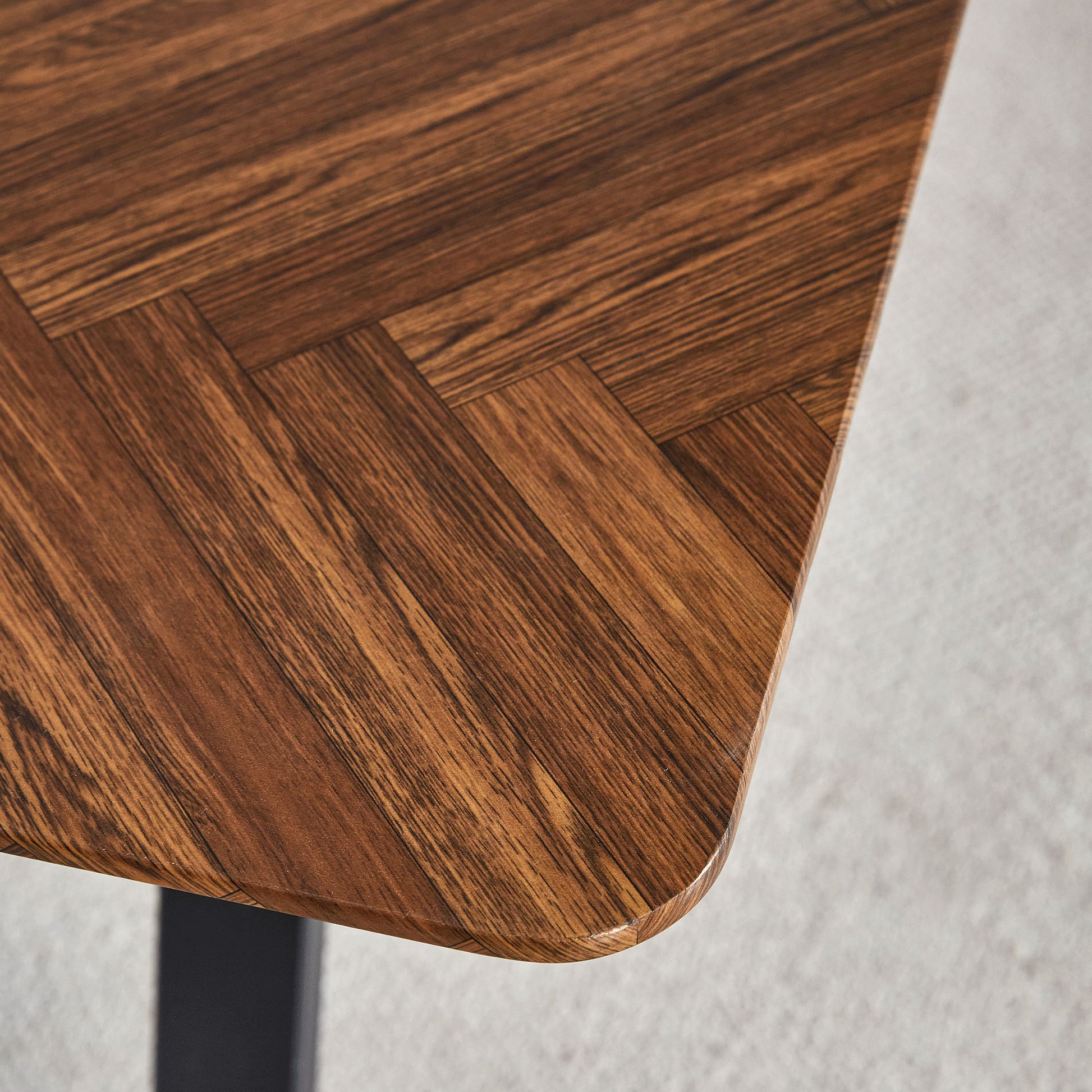 Suede Backrest Chairs With Metal Legs & Herringbone Dining Table Set - Best Buy Furniture