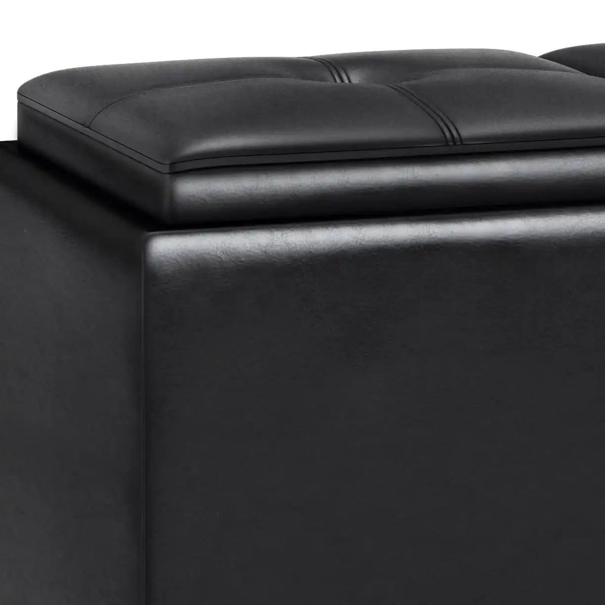 Avalon - Tray Storage Ottoman With Lift Up Lids - Midnight Black - Best Buy Furniture