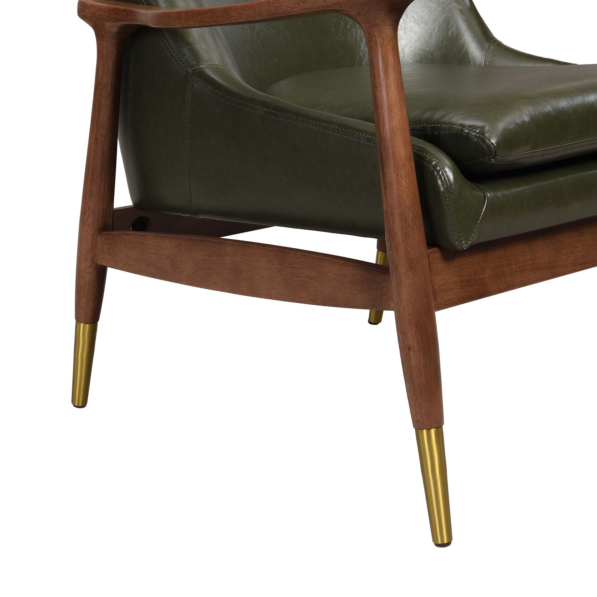Mid - Century Accent Chair With Cushioned Seat, Brass Tipped Legs - Best Buy Furniture