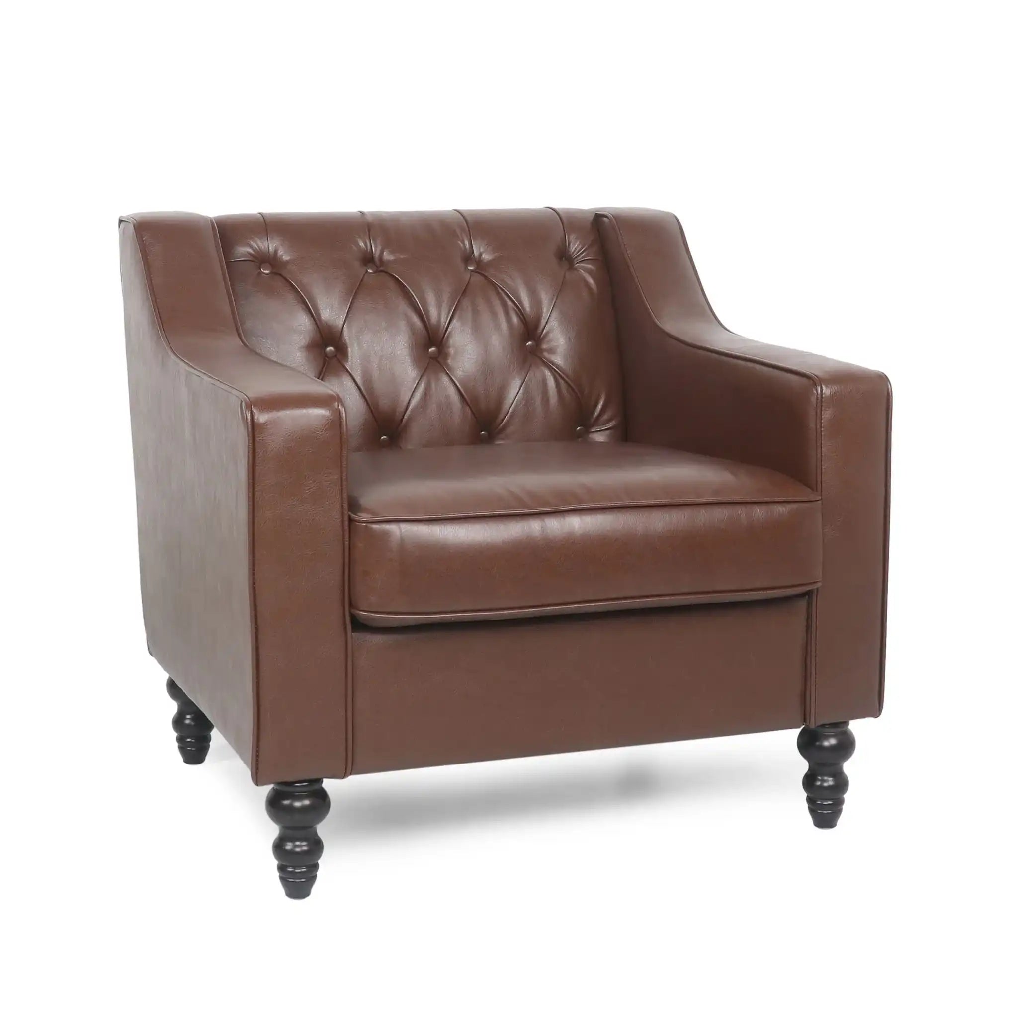 Contemporary Club Chair With Button Tufting And Birch Wood Legs - Best Buy Furniture