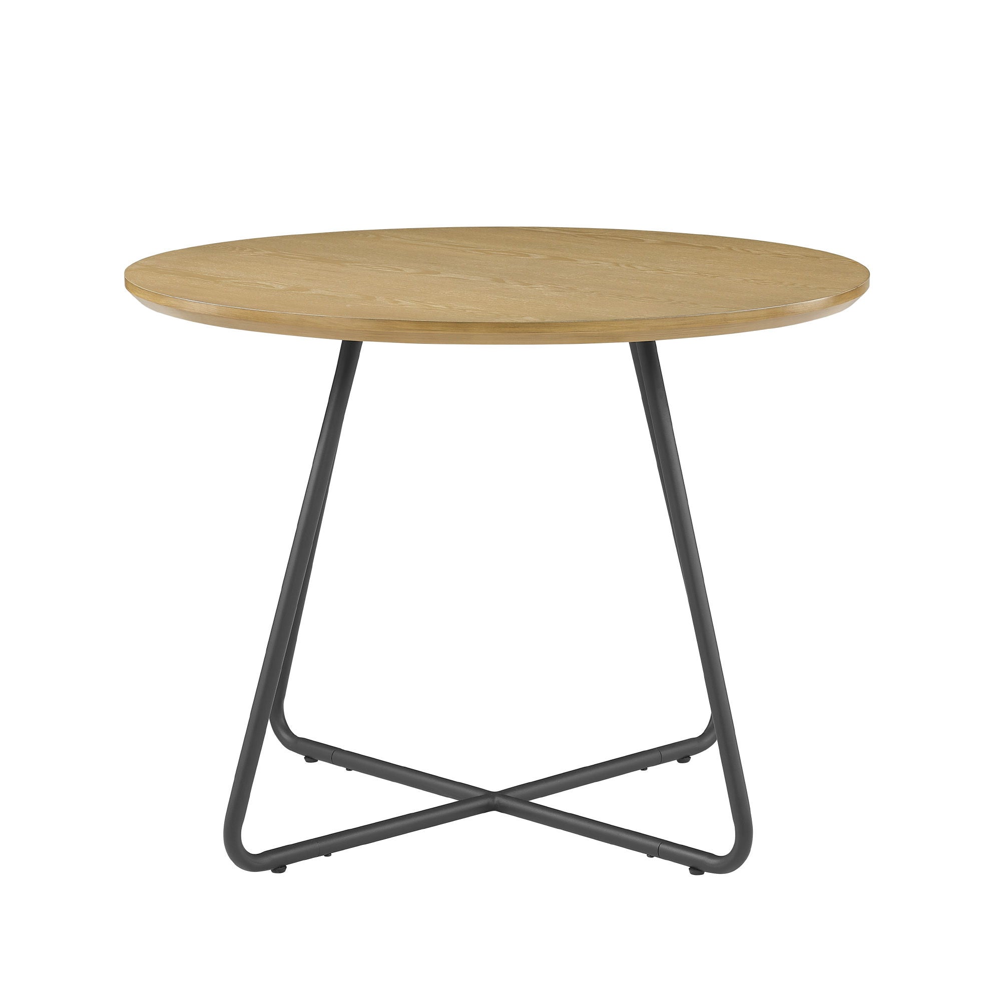 Modern Curved X Base Round Dining Table - English Ash - Best Buy Furniture