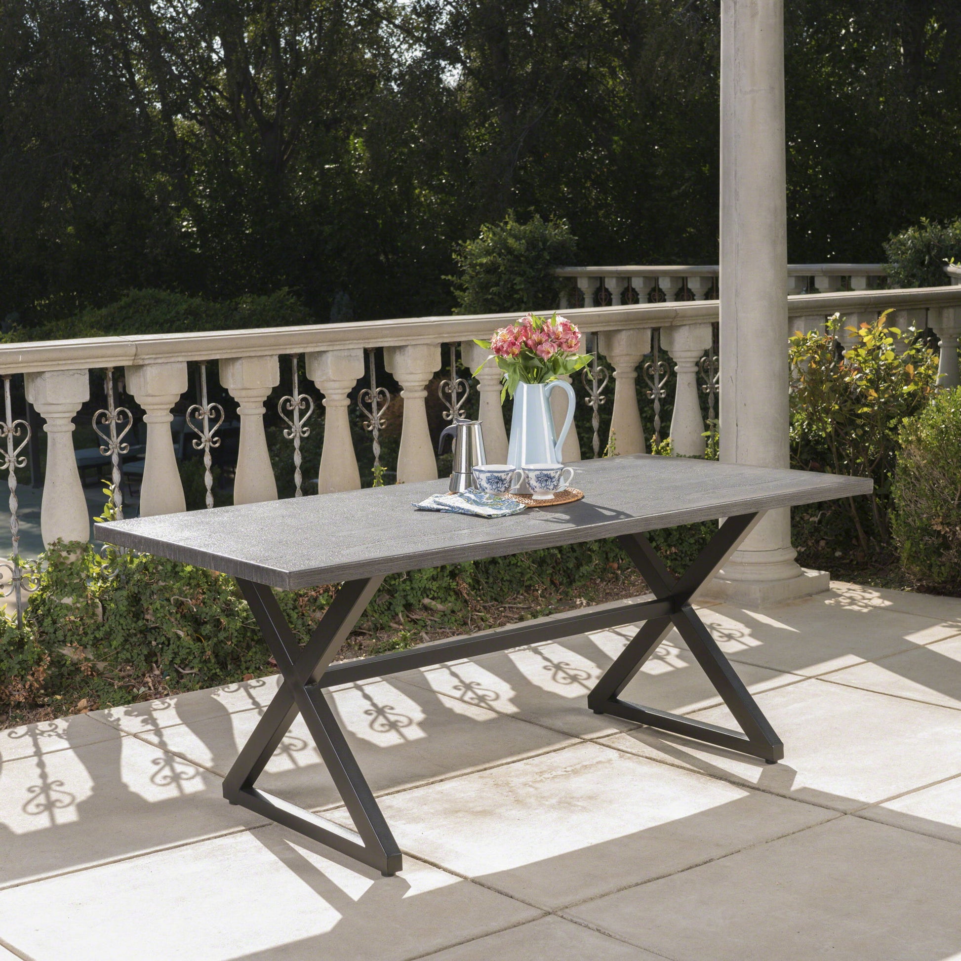 Rolando - Outdoor Aluminum Dining Table With Steel Frame - Best Buy Furniture
