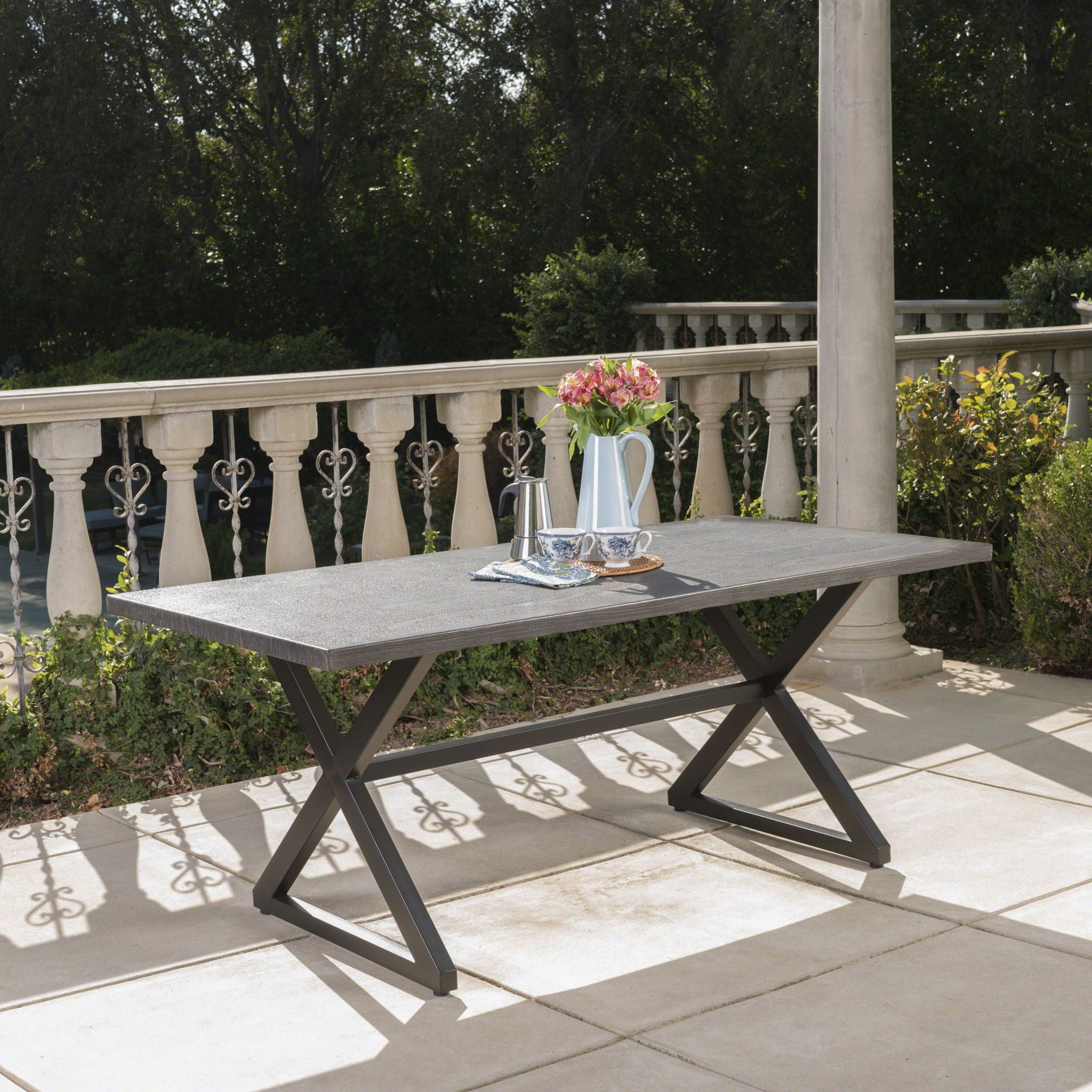 Rolando - Outdoor Aluminum Dining Table With Steel Frame - Best Buy Furniture