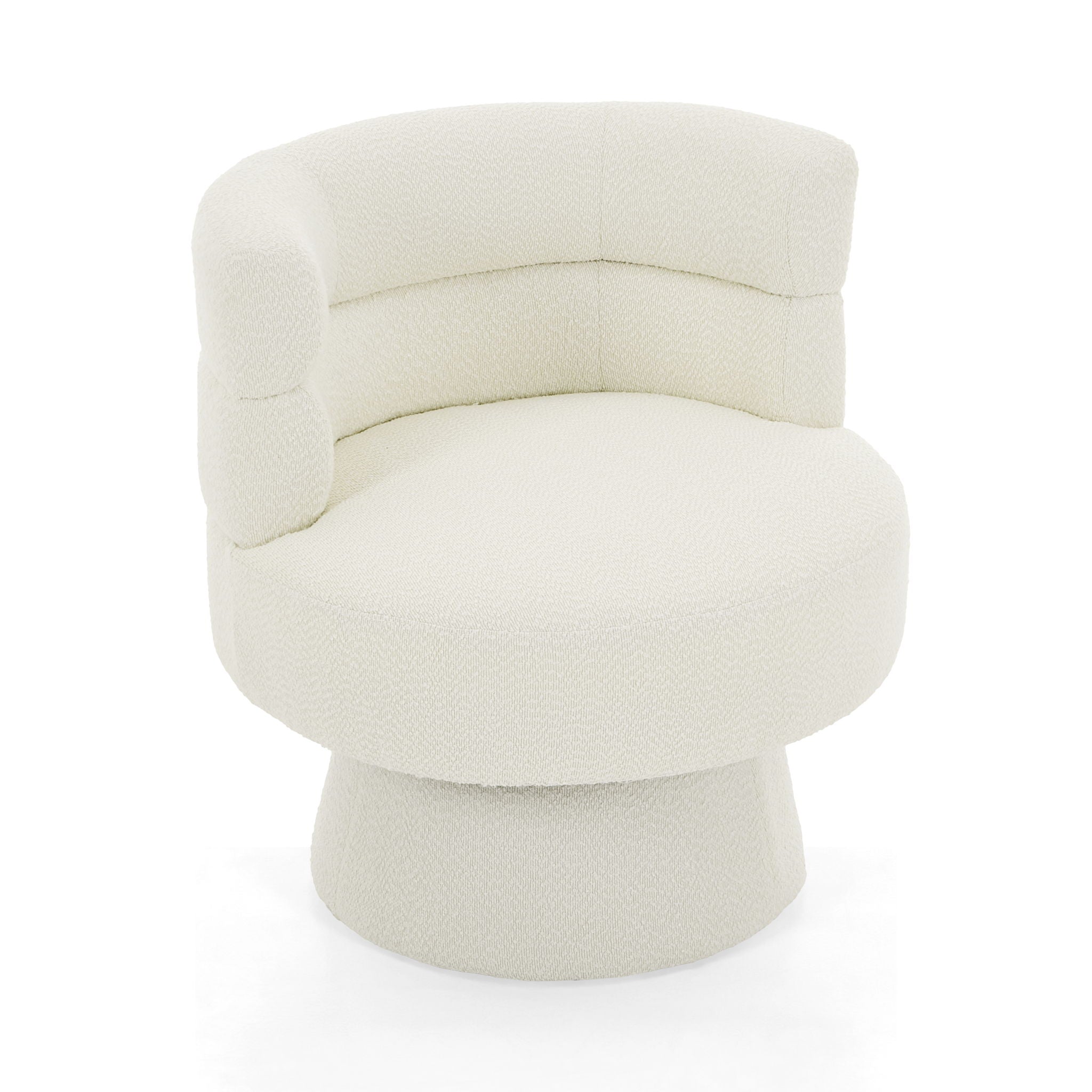 Swivel Accent Chair, 360° Rotating Design With Ergonomic Support For Living Room, Bedroom & Home Office - Cream White - Best Buy Furniture