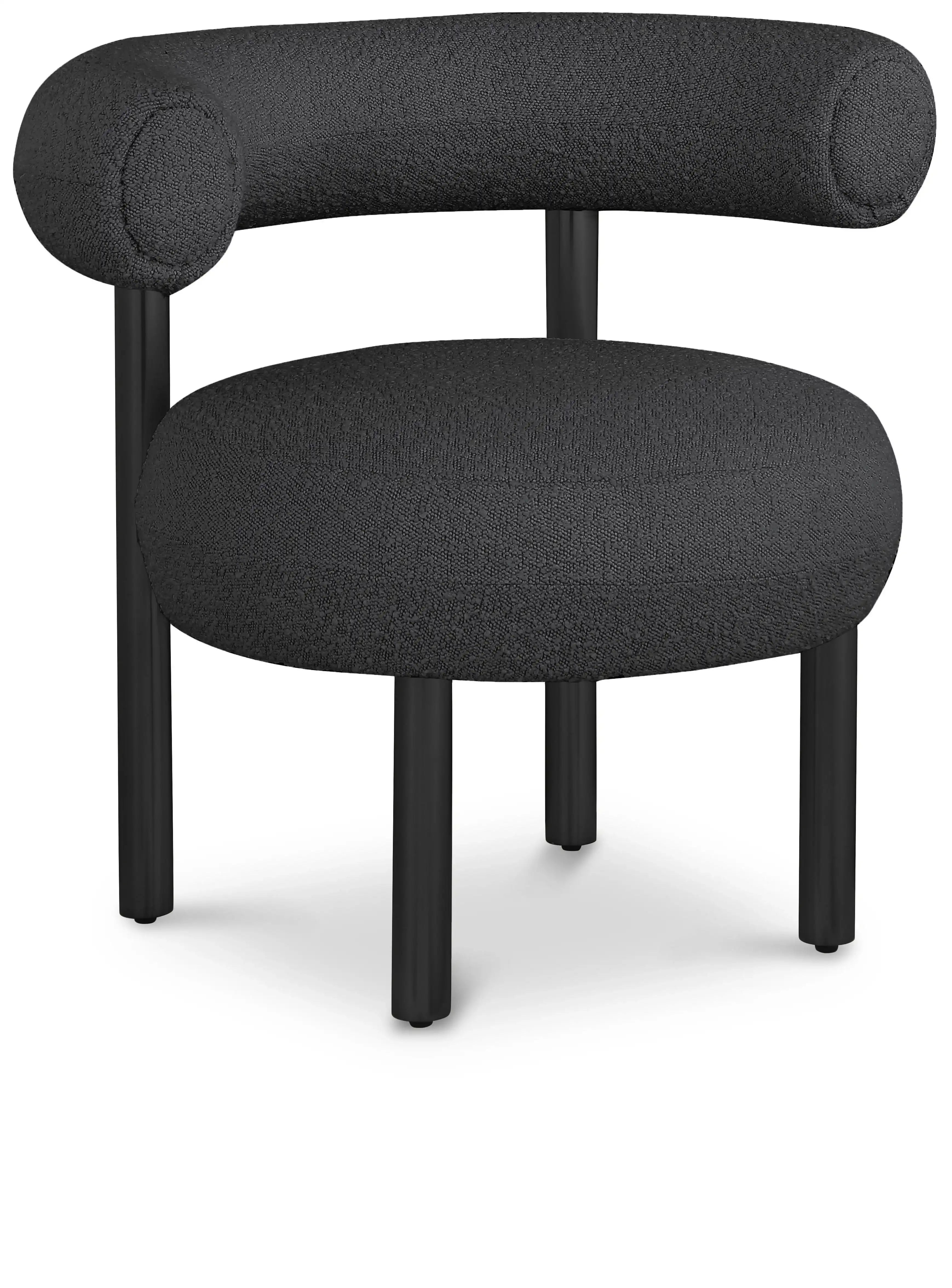Bordeaux - Boucle Fabric Accent Chair With Black Legs - Best Buy Furniture