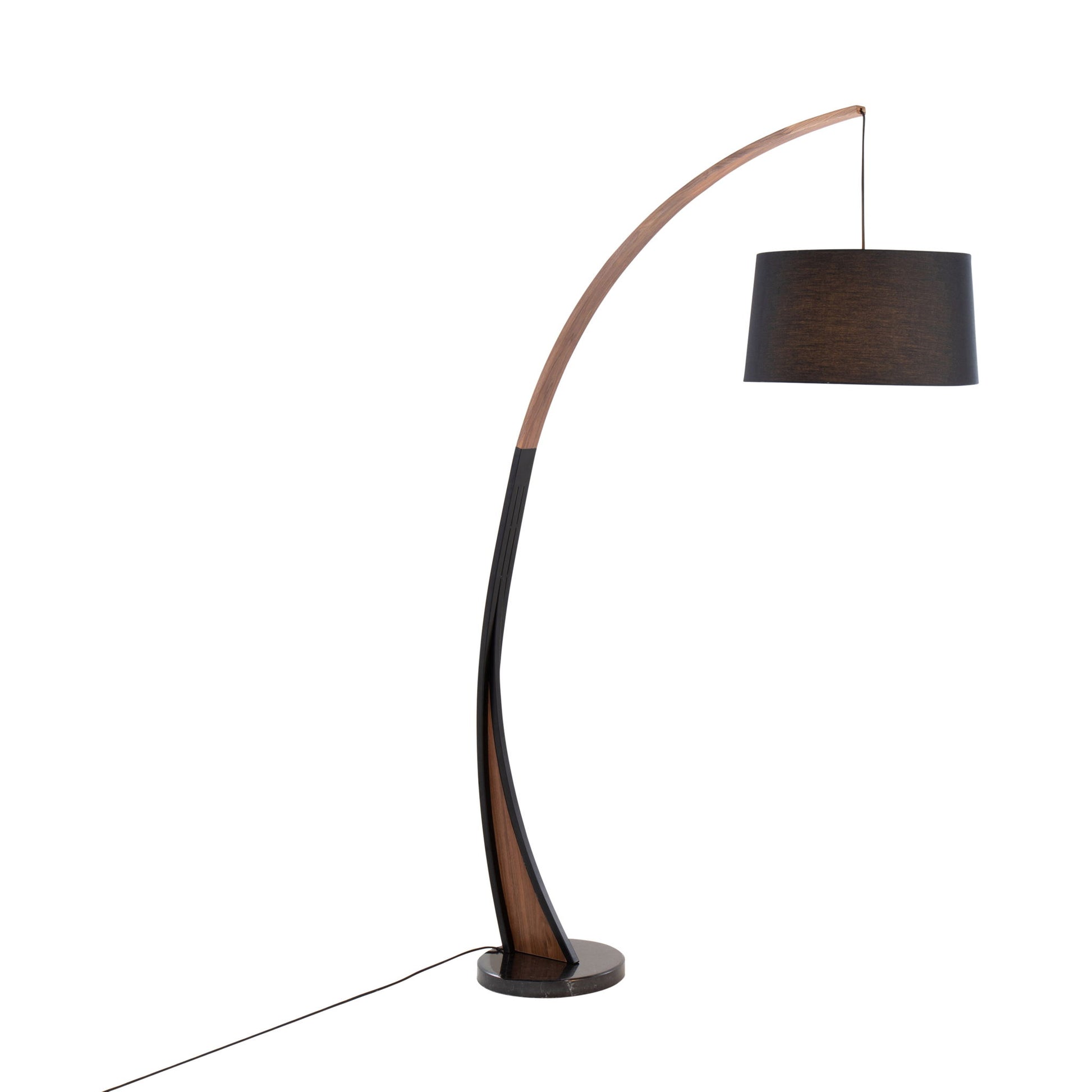 Noah - Mid-Century Modern Floor Lamp - Walnut - Best Buy Furniture