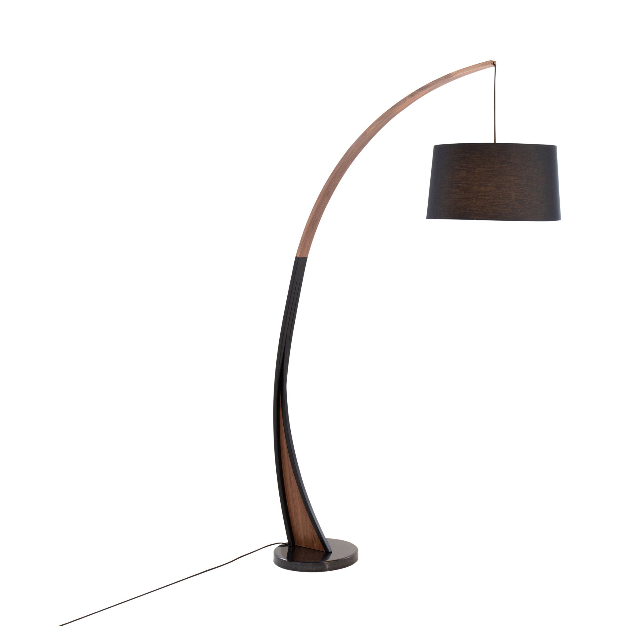 Noah - Mid-Century Modern Floor Lamp - Walnut - Best Buy Furniture
