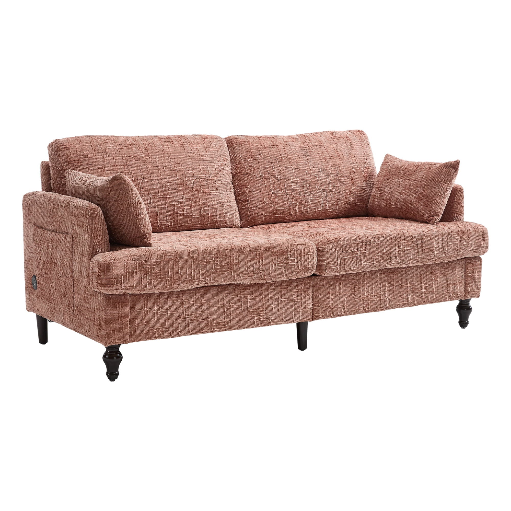 Chenille 2 Seater Sofa With LED Light, USB Charging Port, And Storage Bag - Best Buy Furniture