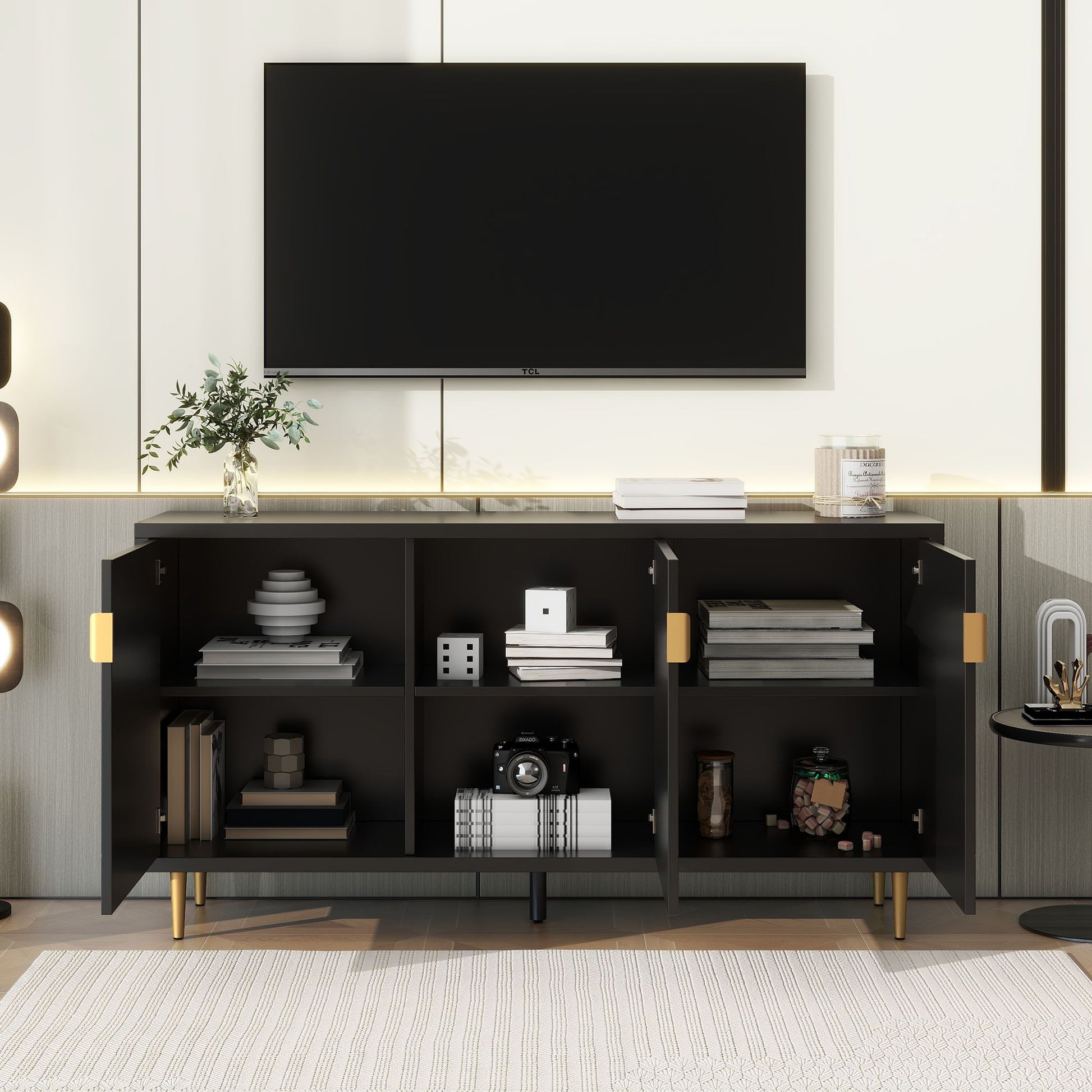 Modern TV Stand With 3 Doors And Adjustable Shelves - Best Buy Furniture