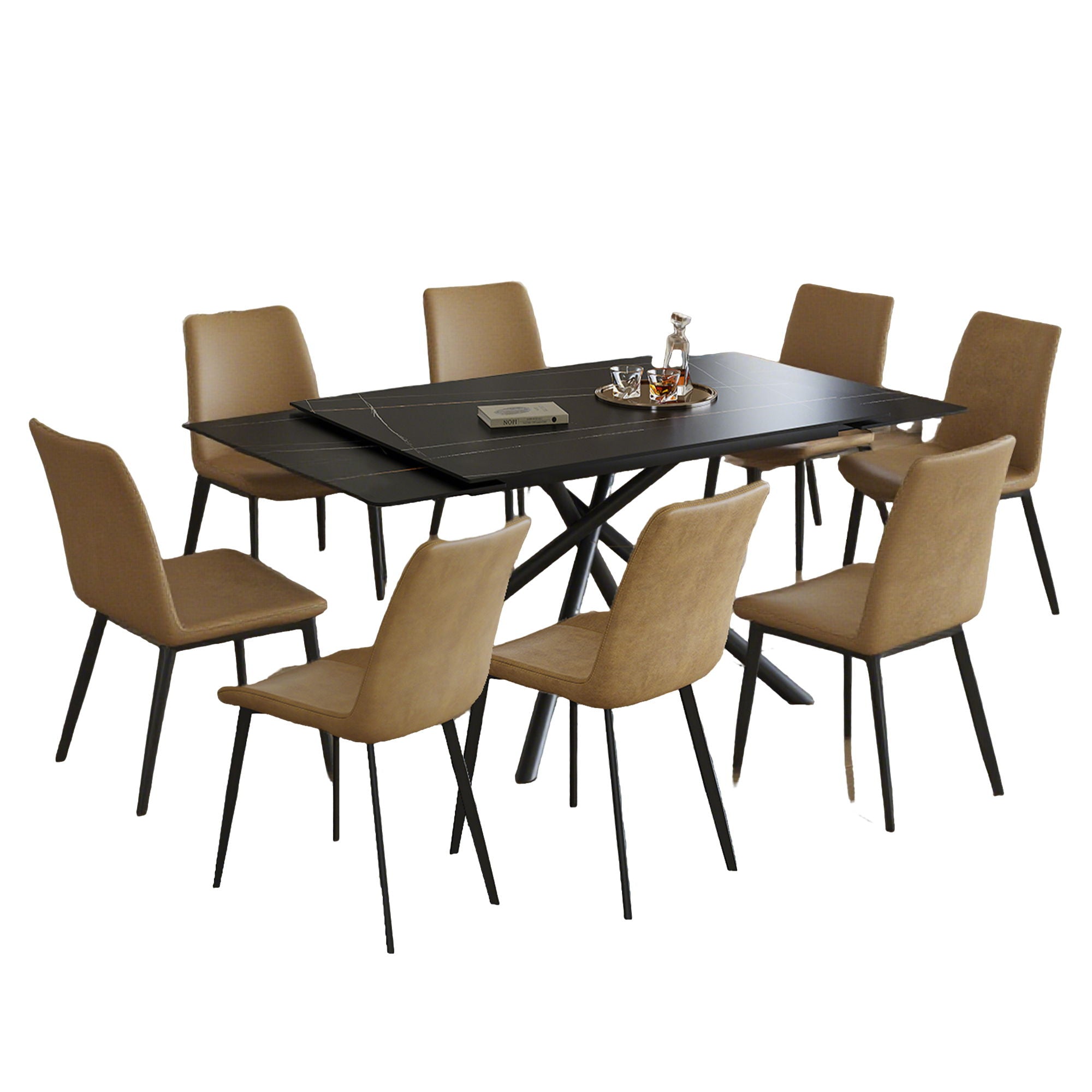Retractable Sintered Stone Dining Table Set With Chairs - Best Buy Furniture