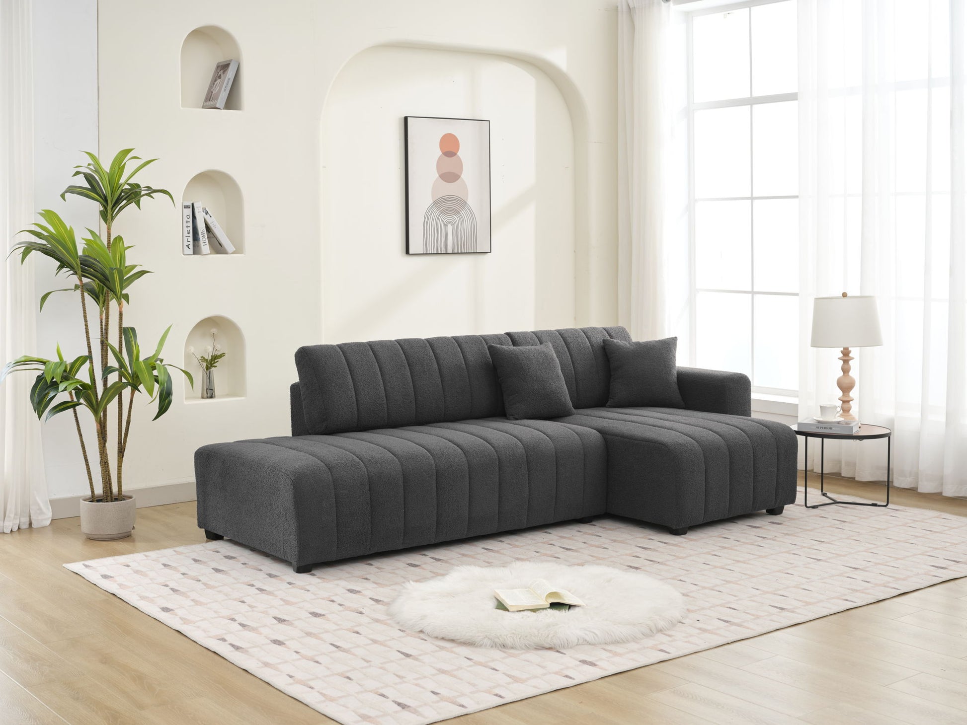 Jessica - Lamb Wool Sectional Sofa With Chaise - Best Buy Furniture