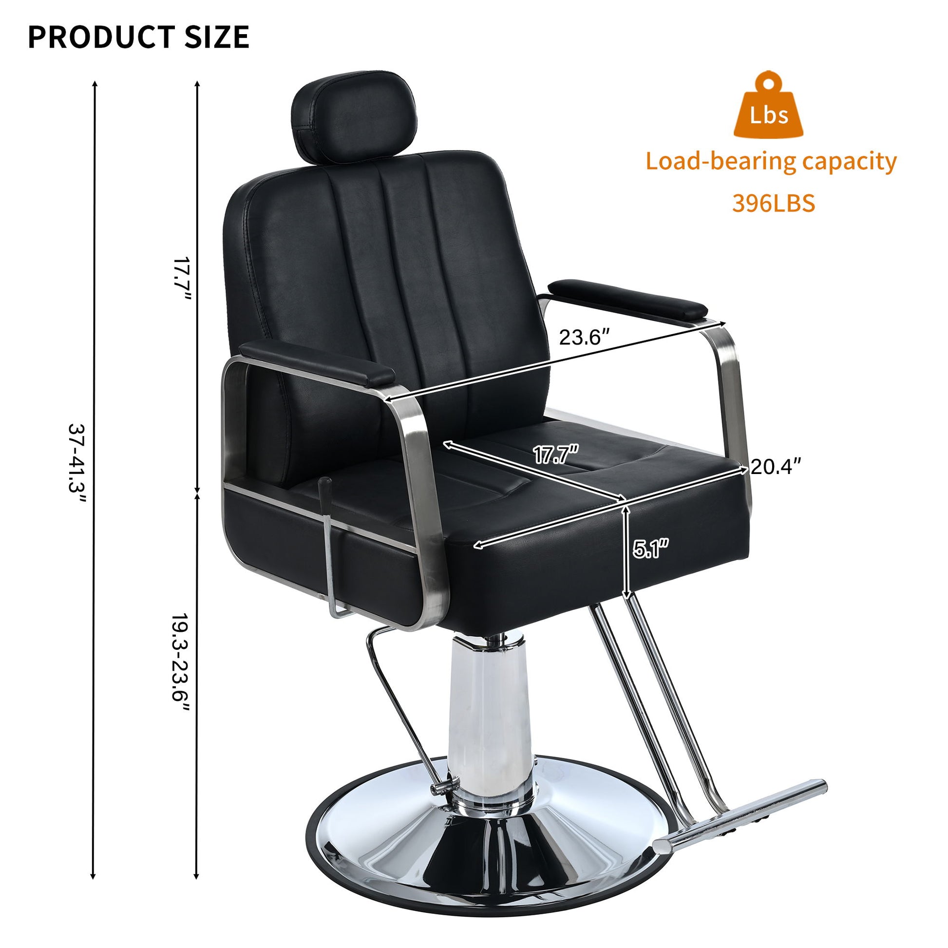 Premium Reclining Barber Chair Salon Chair For Hair Stylist With Heavy Duty Hydraulic Pump, 360° Rotation, Tattoo Chair Shampoo Beauty Salon Equipment, Max Load Weight 400 Lbs - Best Buy Furniture