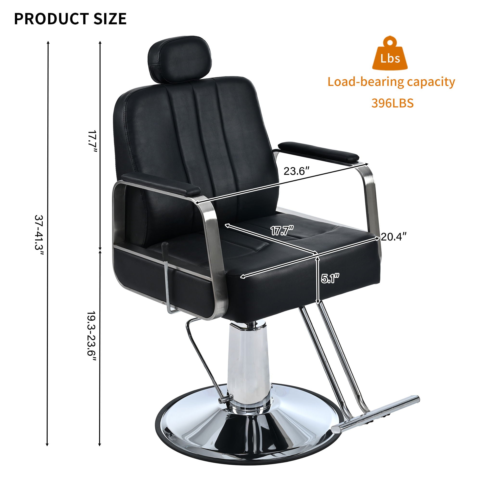 Premium Reclining Barber Chair Salon Chair For Hair Stylist With Heavy Duty Hydraulic Pump, 360° Rotation, Tattoo Chair Shampoo Beauty Salon Equipment, Max Load Weight 400 Lbs - Best Buy Furniture